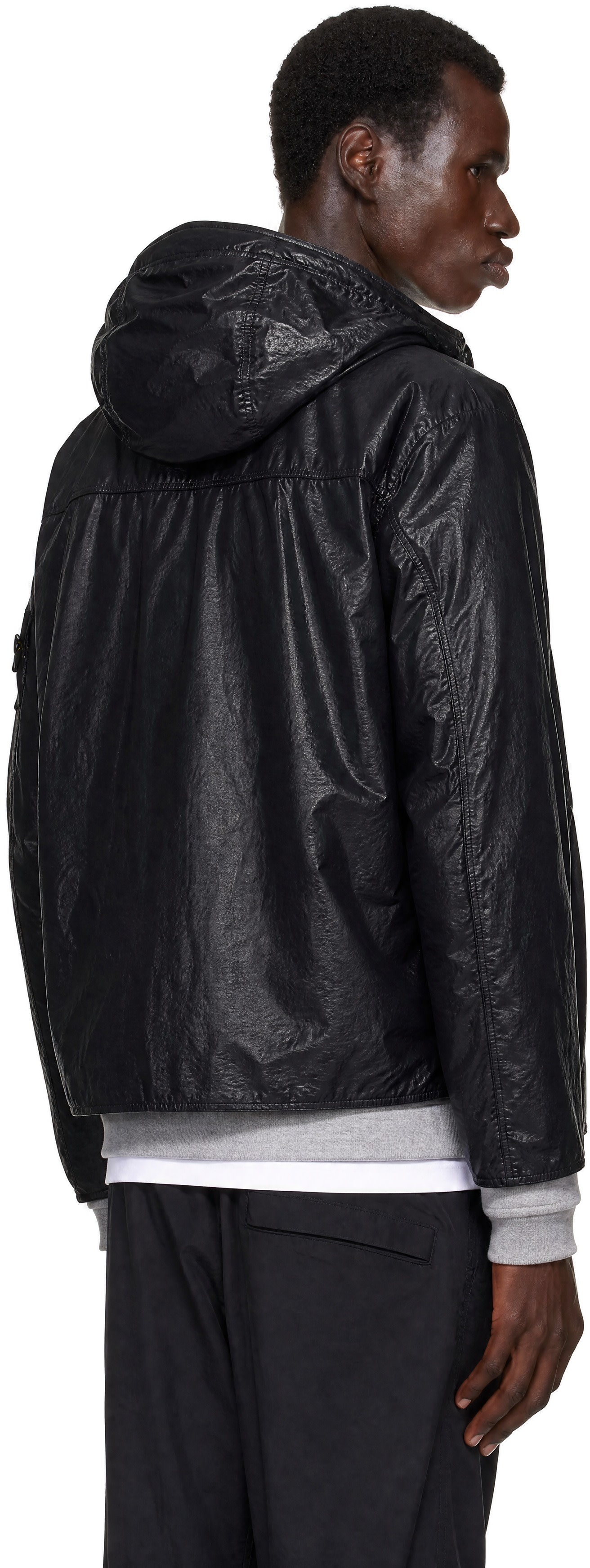 Stone Island: ブラック Q100019 Light Nylon 3L-TC ジャケット