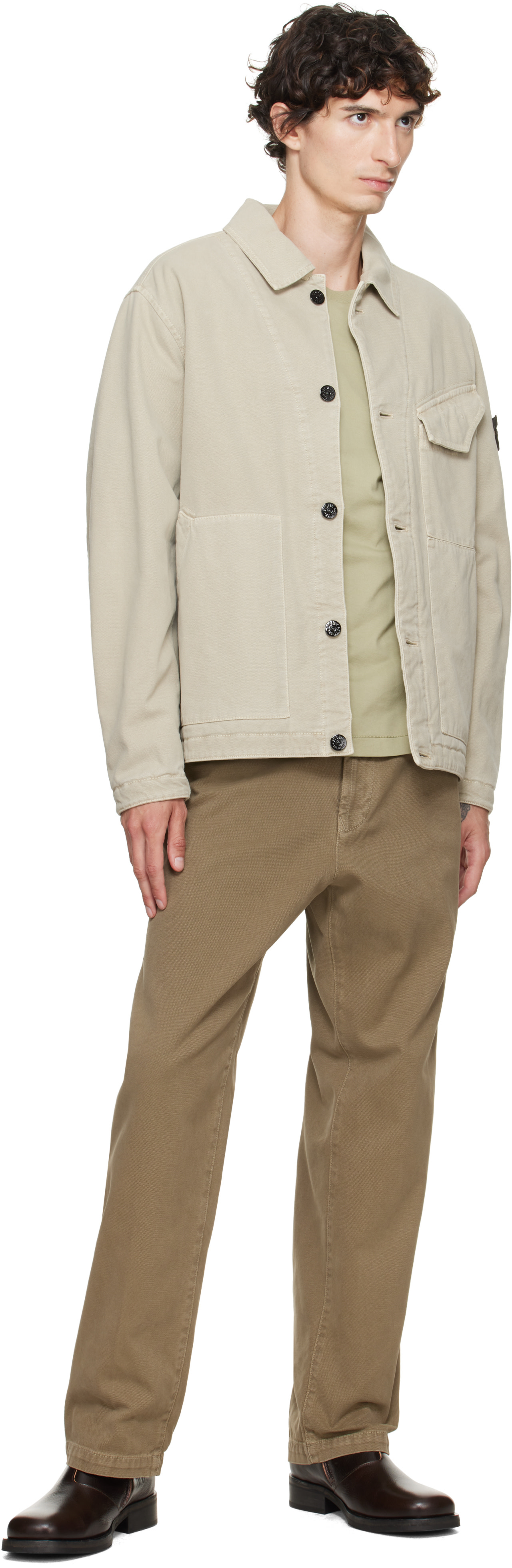 Stone Island: ベージュ 4100048 Organic Panama Cotton ジャケット