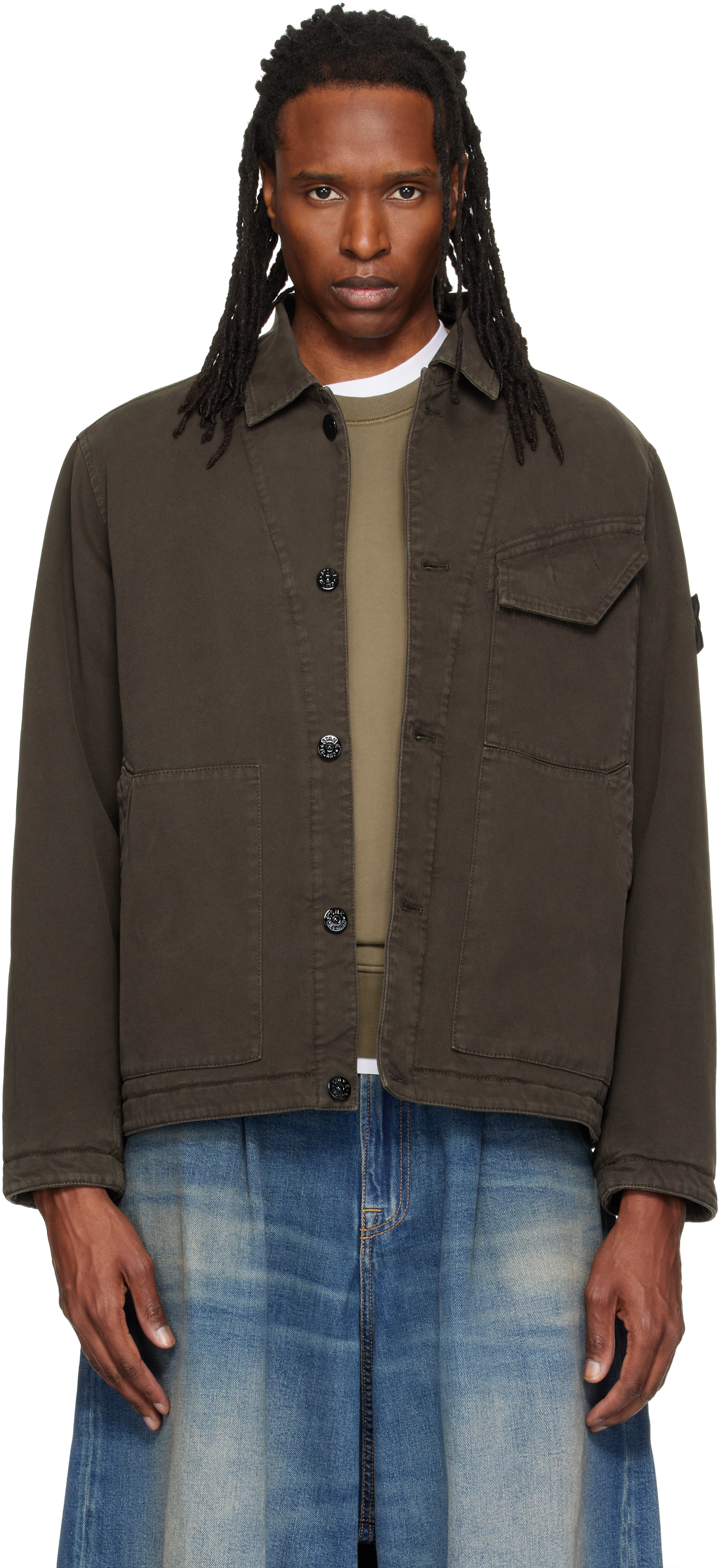 Stone Island: グレー 4100048 Organic Panama Cotton ジャケット