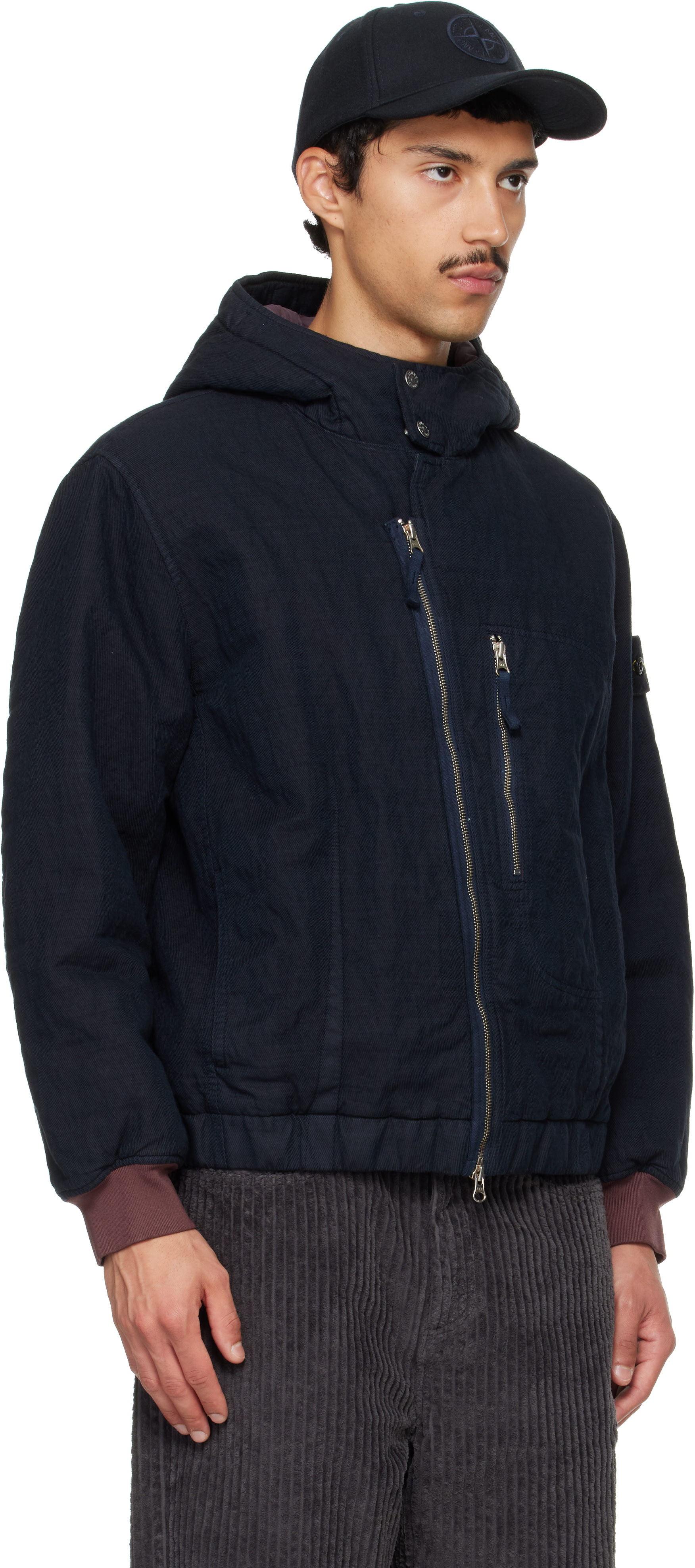 Stone Island - Navy 4100042 Diagonal Cotton Wool Jacket