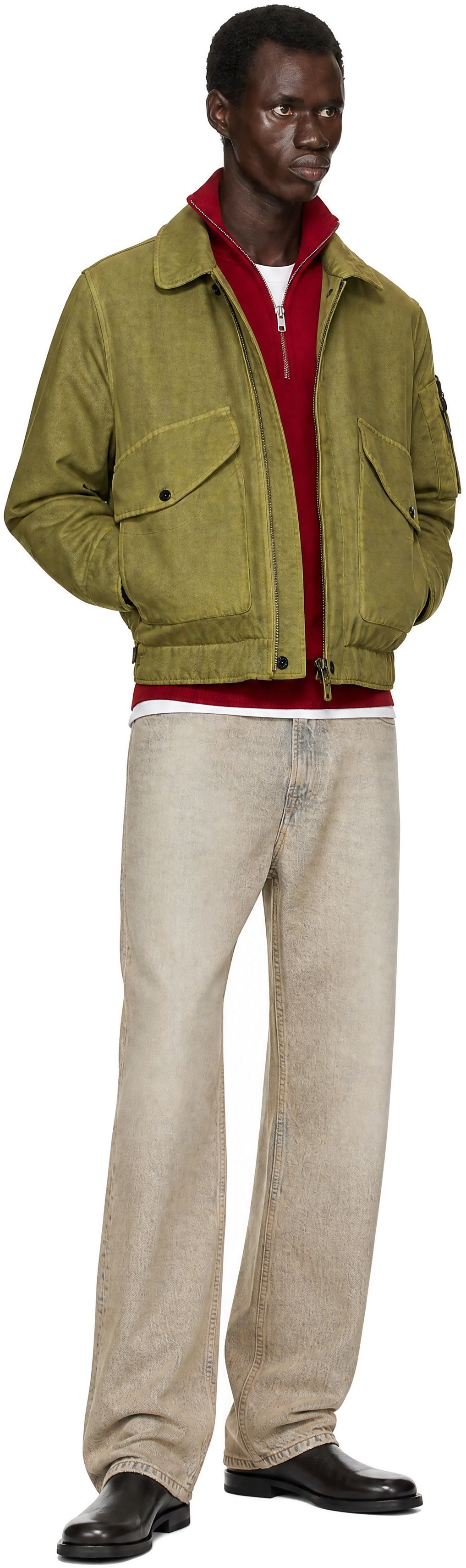 Stone Island: Green 4100035 Dense Oxford Nylon-TC Jacket | SSENSE