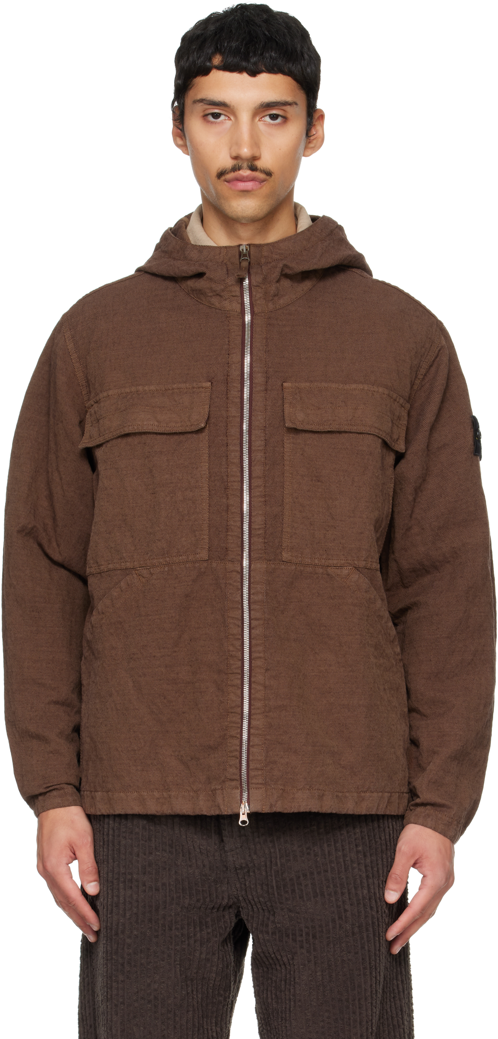 Stone Island - Brown 1200035 Diagonal Cotton Wool Jacket