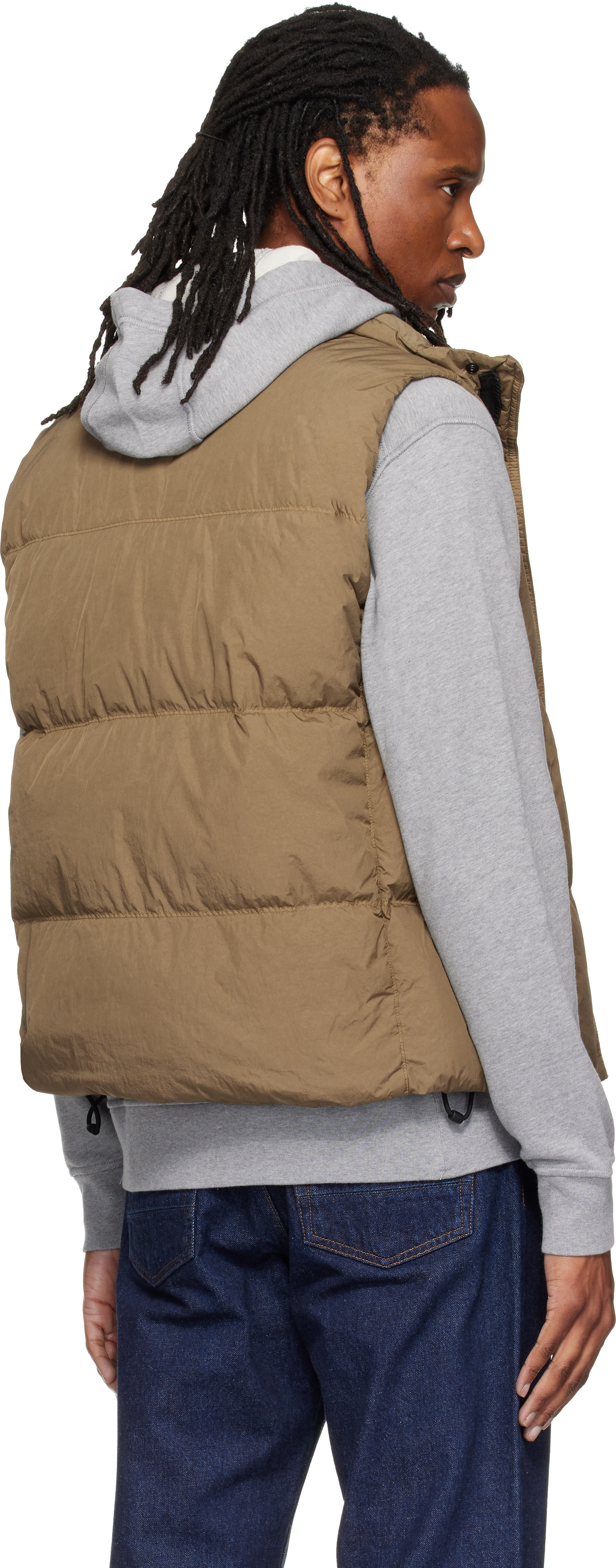 Stone Island: カーキ G100010 Crinkled Reps NY ダウンベスト