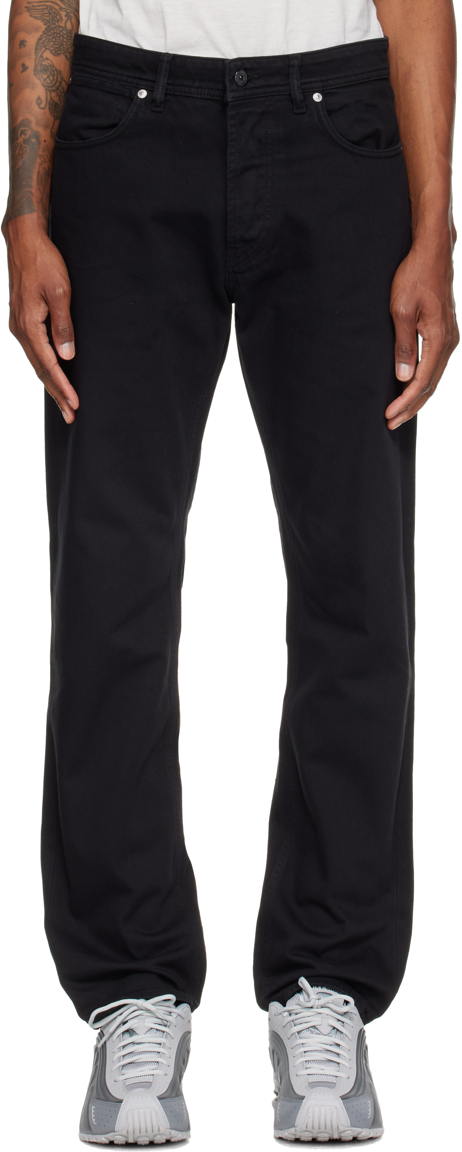 Stone Island: ブラック J100005 Light Bull Denim-TC ジーンズ 