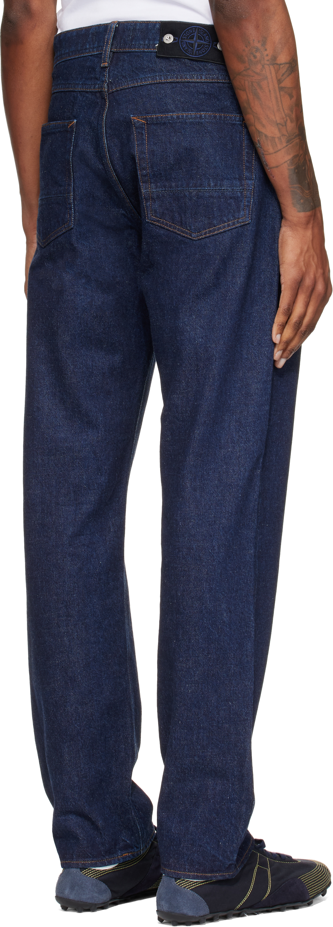 Stone Island: Blue J100005 Indigo Denim-Rinsed Jeans | SSENSE