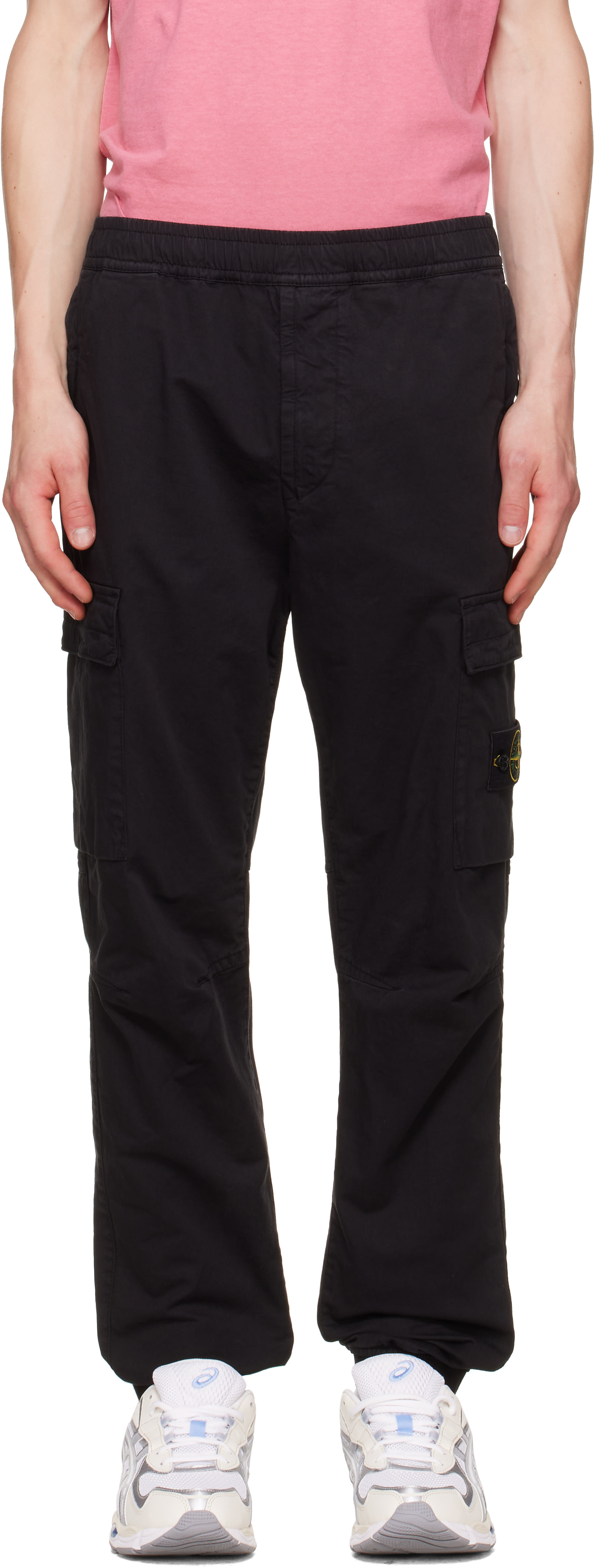 Stone Island: ブラック 3100031 Stretch Organic Twill カーゴパンツ