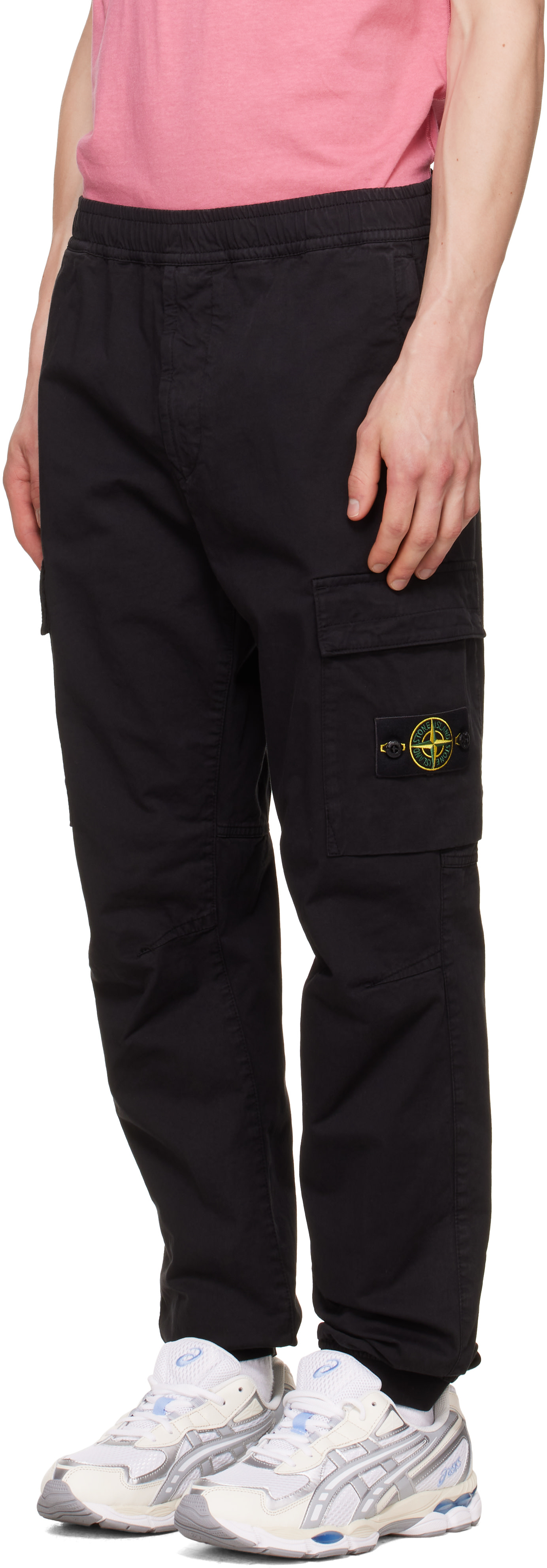 Stone Island: ブラック 3100031 Stretch Organic Twill カーゴパンツ