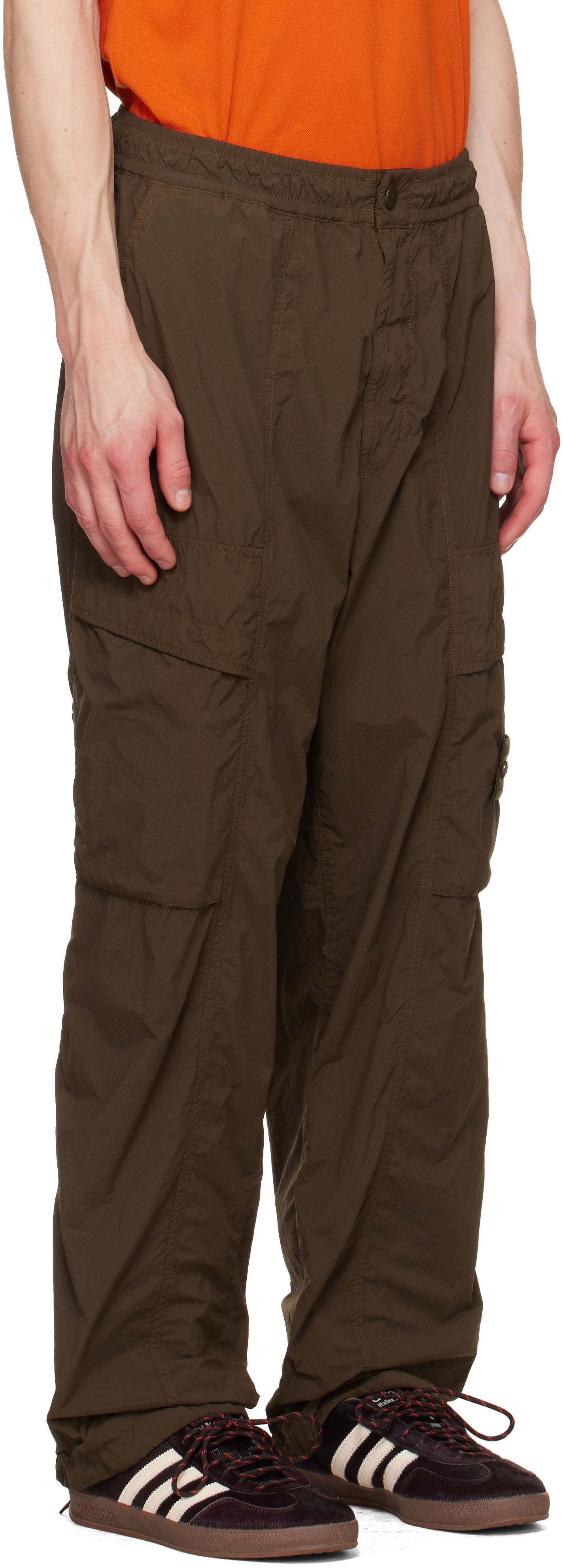 Stone  Ghost パンツ Stone Island: カーキ Nylon Smerigliato S.I. Ghost パンツ | SSENSE 日本