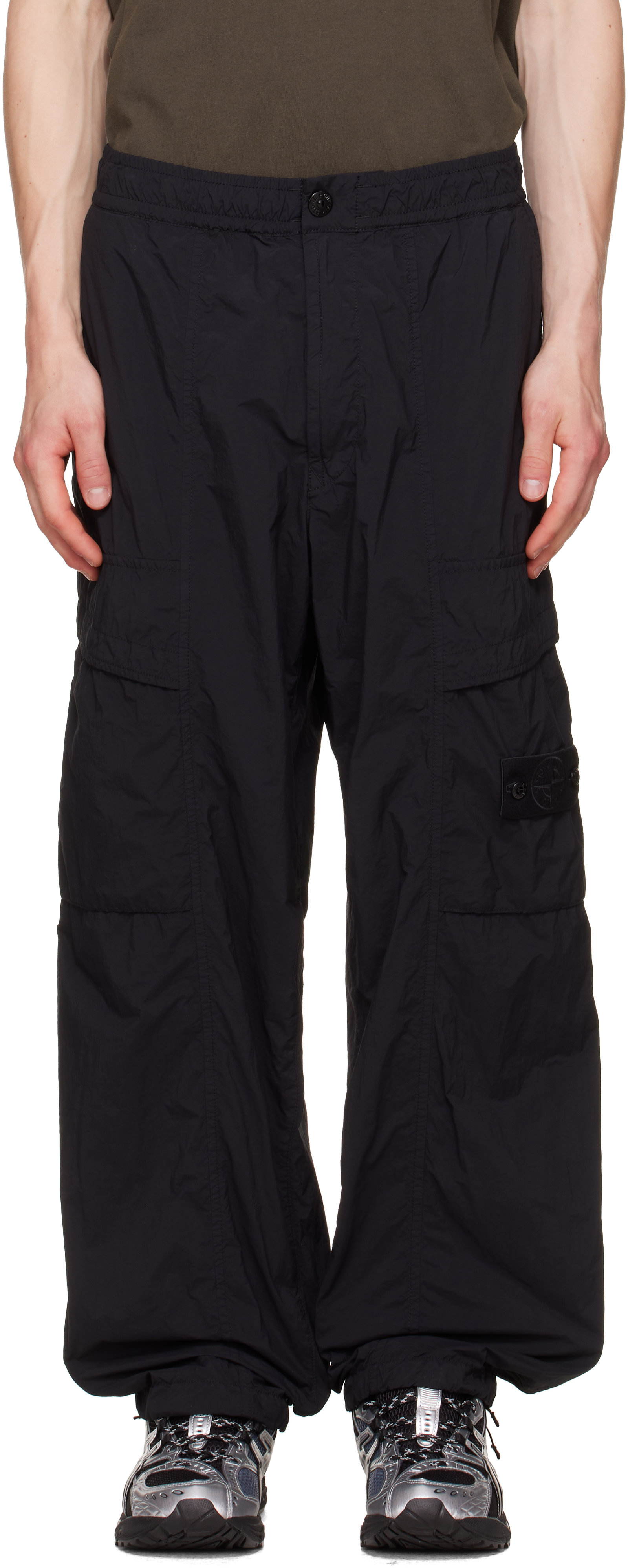 Stone  Ghost パンツ Stone Island: ブラック Nylon Smerigliato S.I. Ghost パンツ