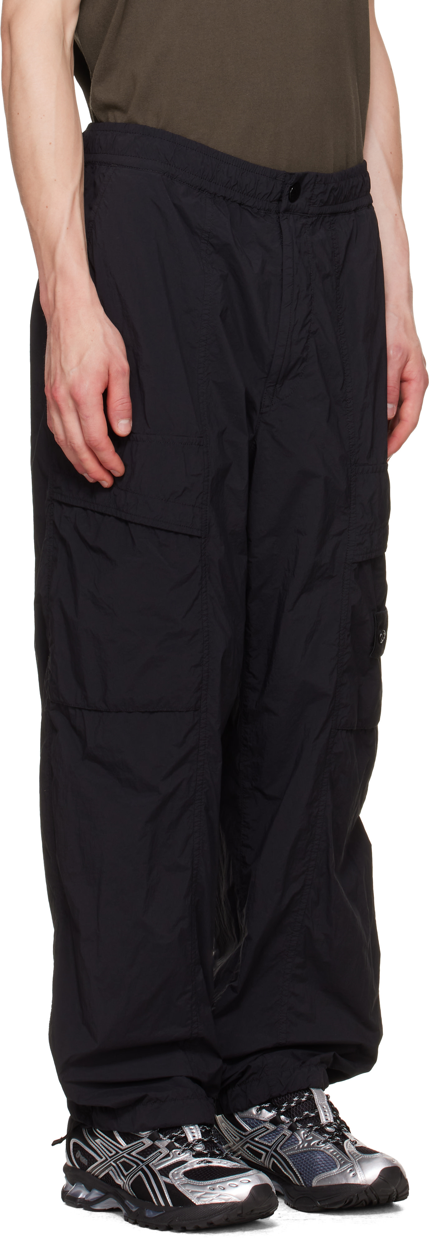 Stone Island: ブラック Nylon Smerigliato S.I. Ghost パンツ