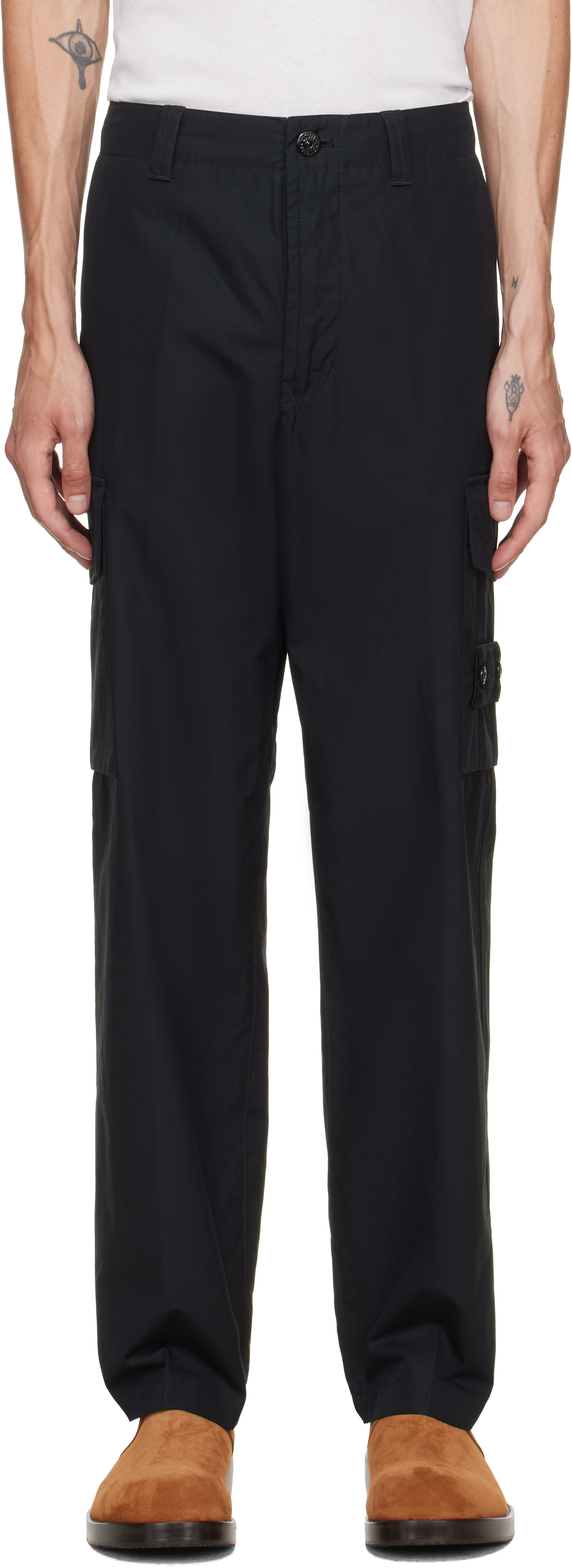 Stone Island: Black 3100021 All-Weather Cotton Canvas_S.I. Ghost