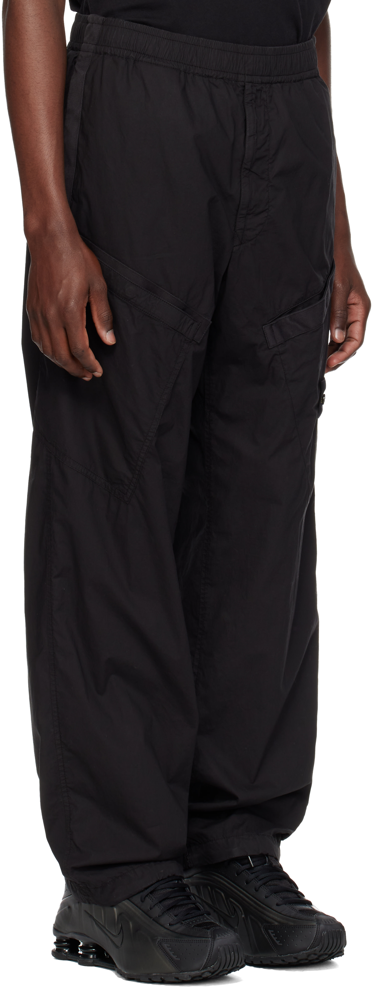 Stone Island: ブラック 3100006 Stretch Cotton Tela 'PARACADUTE