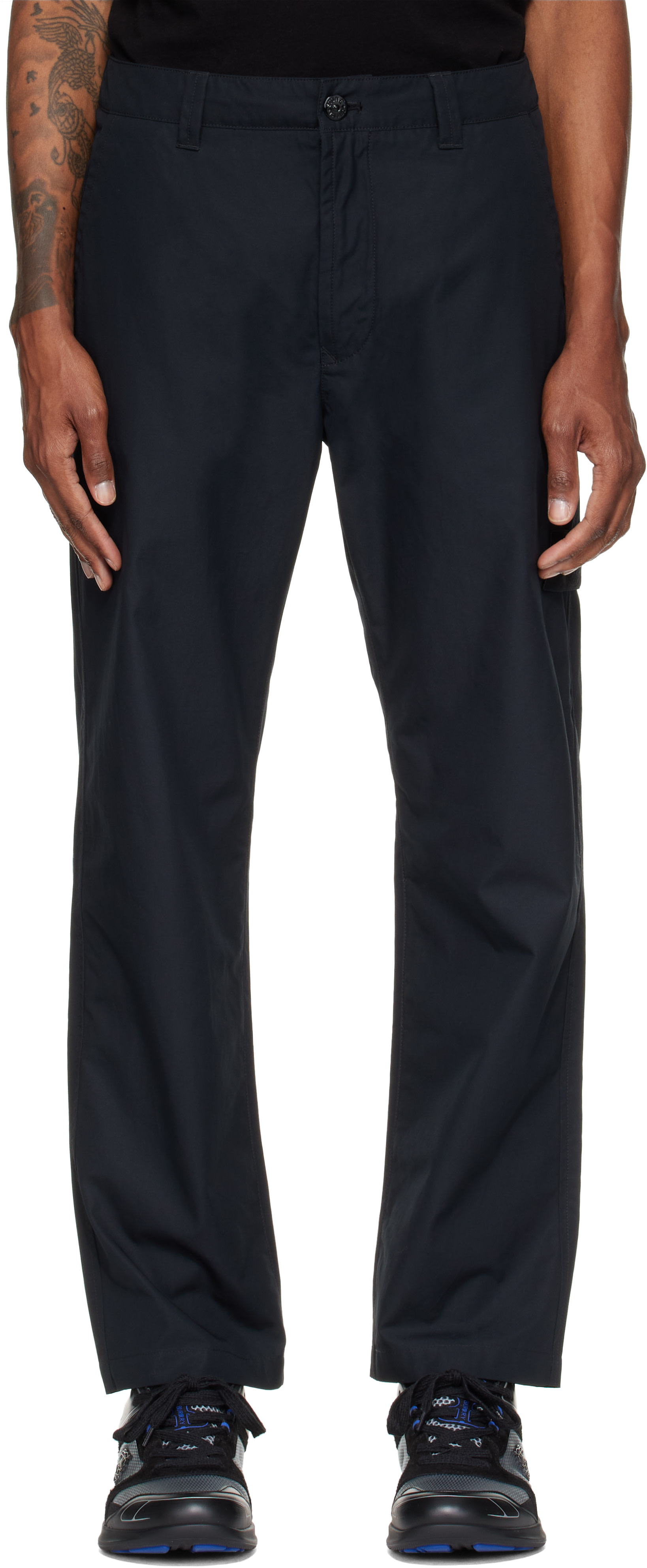 Stone Island: ブラック 3100020 All-Weather Cotton Canvas_S.I
