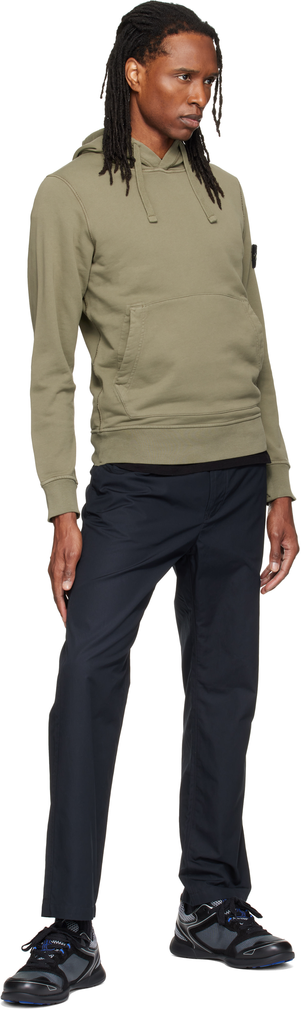 Stone Island: ブラック 3100020 All-Weather Cotton Canvas_S.I