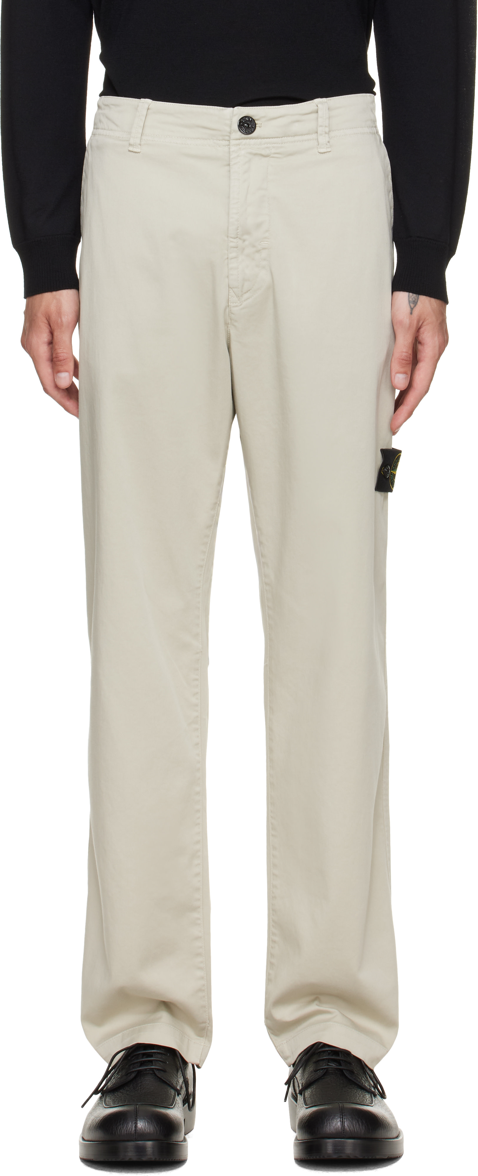 Stone Island: ベージュ 3100012 Stretch Organic Cotton Satin