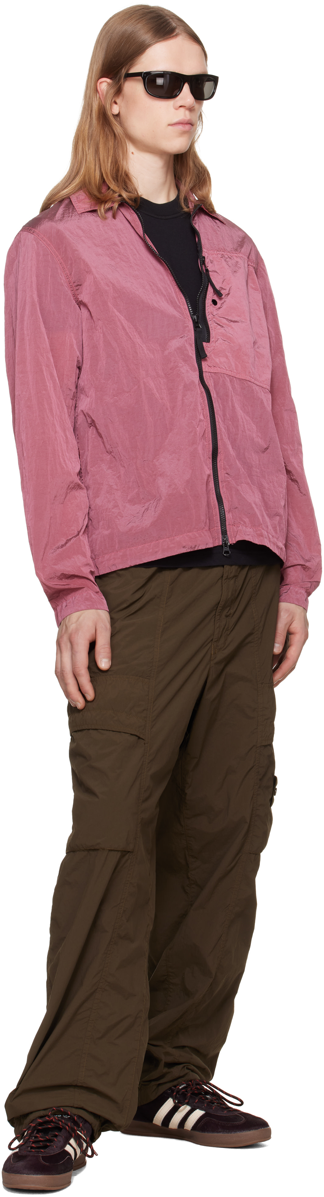 Stone Island: ピンク 1200041 Nylon Metal オーバーシャツ | SSENSE 日本