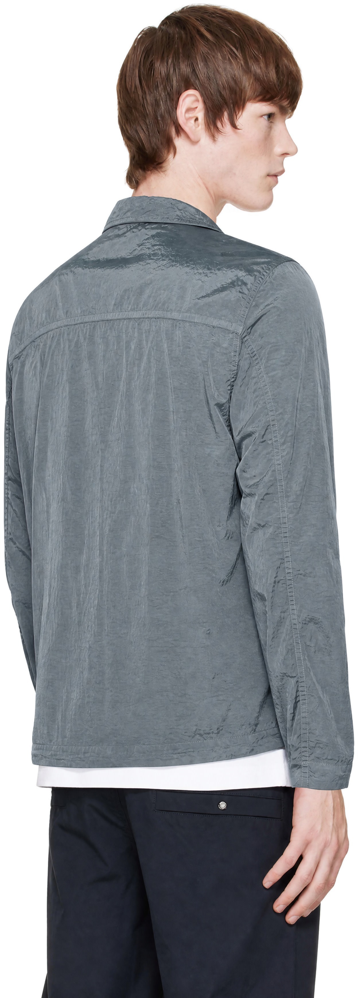 Stone Island: グレー 1200041 Nylon Metal ECONYL オーバーシャツ