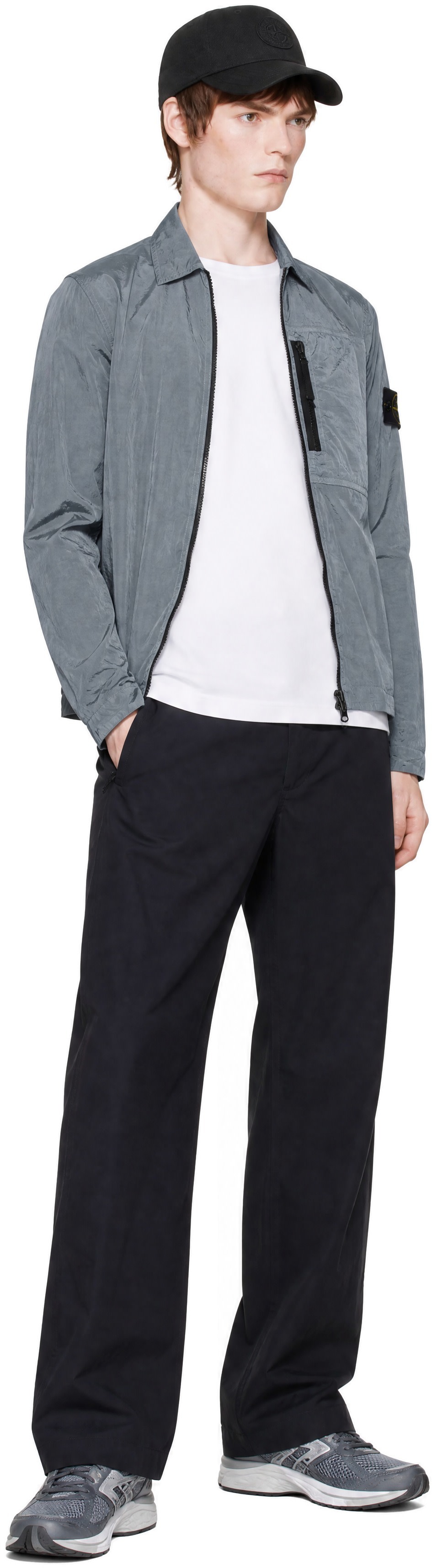 Stone Island: グレー 1200041 Nylon Metal ECONYL オーバーシャツ