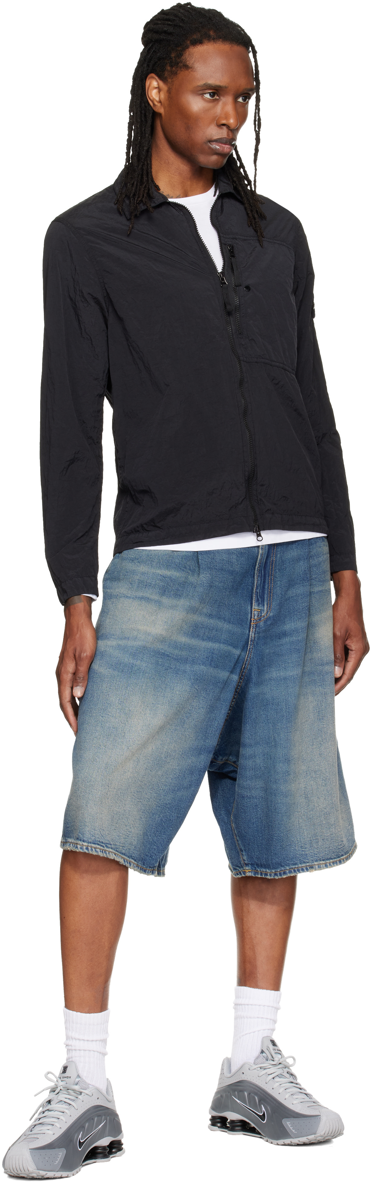 Stone Island: Black 1200041 Nylon Metal Overshirt | SSENSE