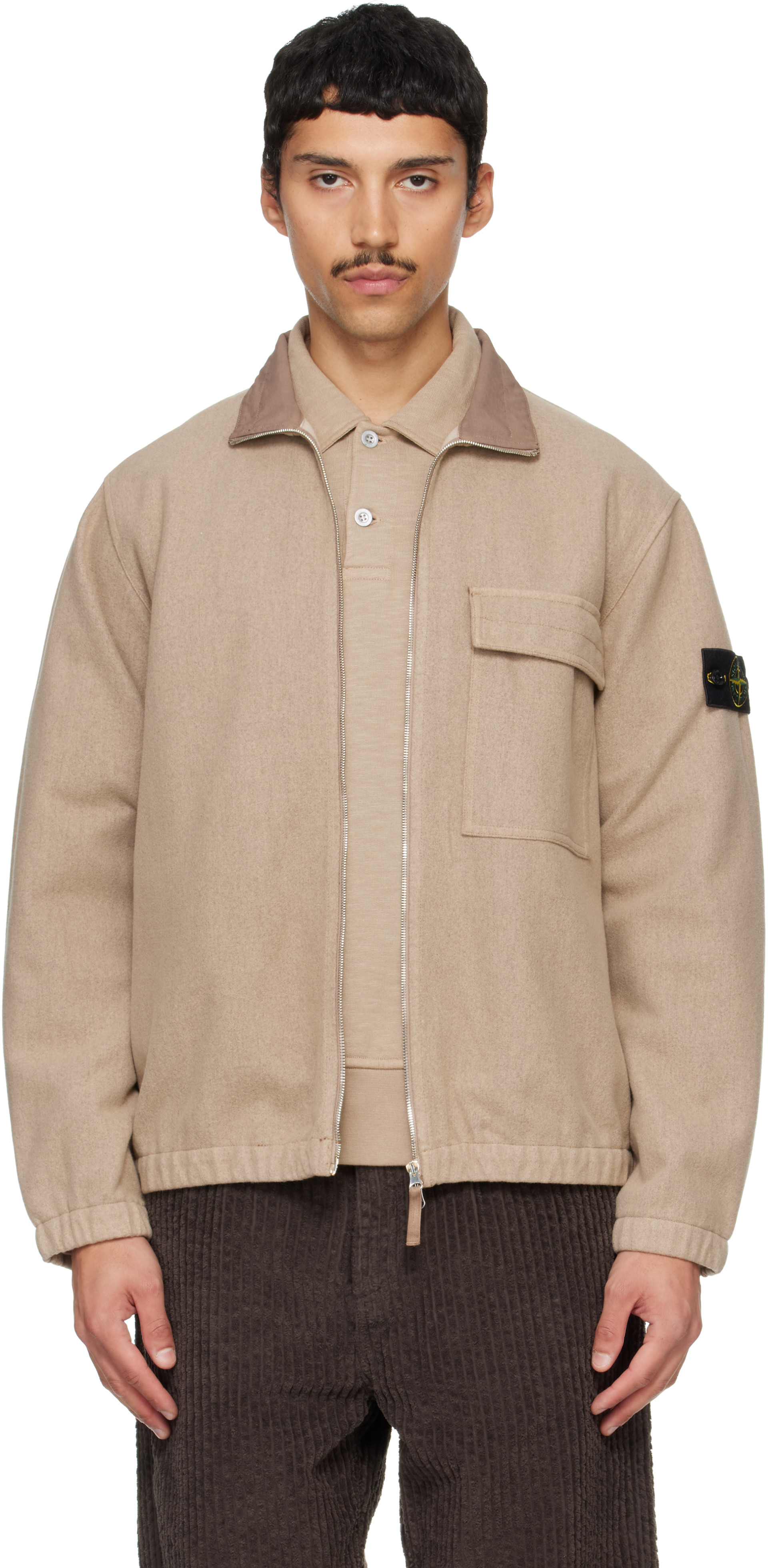 Stone Island - Beige 1200033 Wool Nylon Flannel Jacket