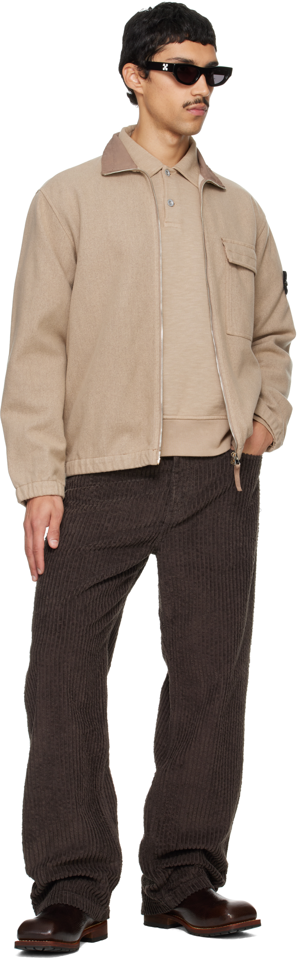 Stone Island - Beige 1200033 Wool Nylon Flannel Jacket