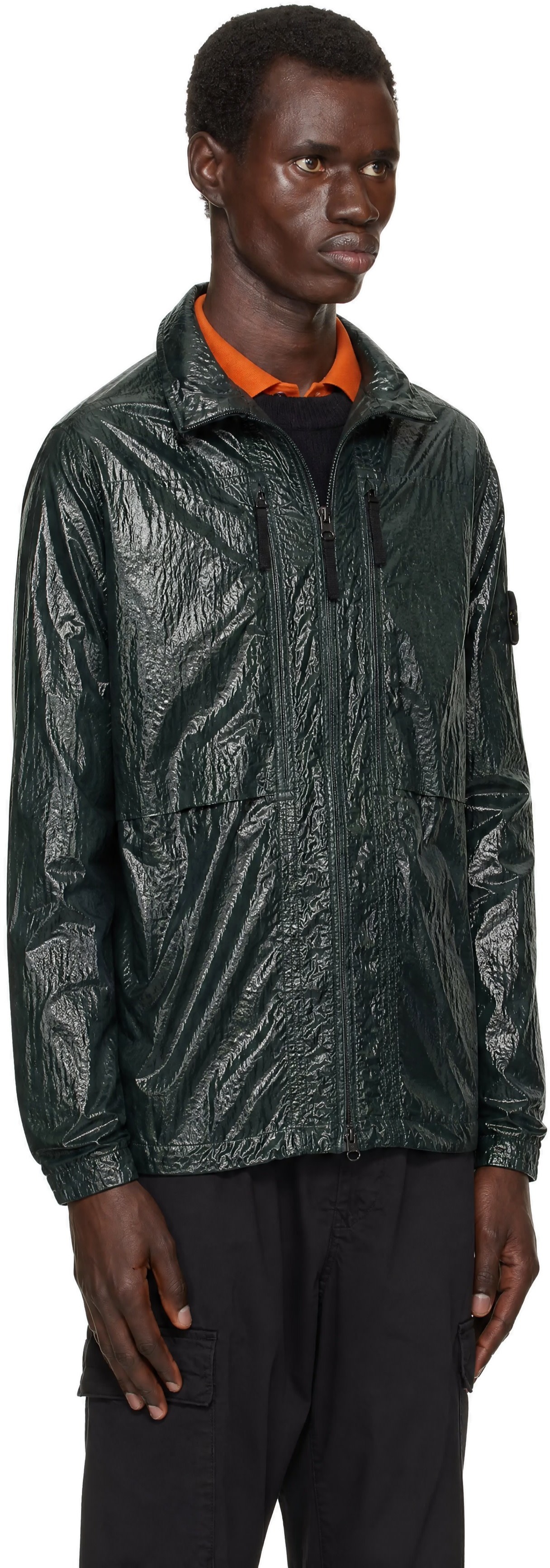 STONE  ジャケット Stone Island: グリーン 1200031 Nylon Lucido ジャケット | SSENSE 日本