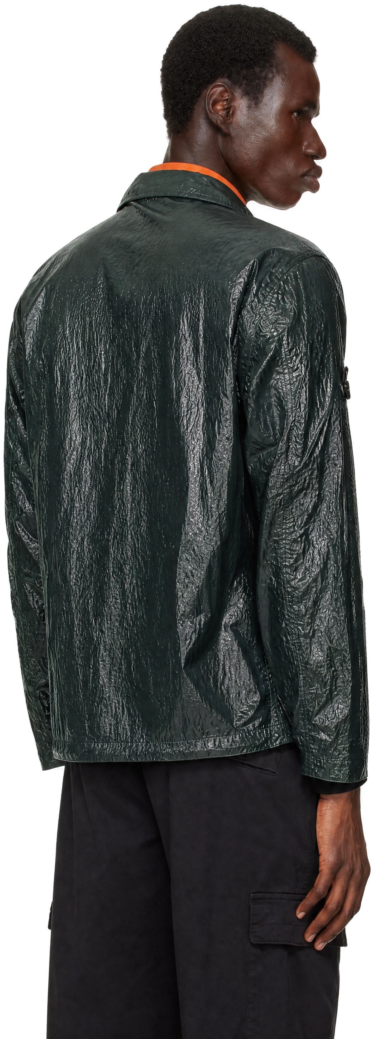 Stone Island: グリーン 1200031 Nylon Lucido ジャケット | SSENSE 日本