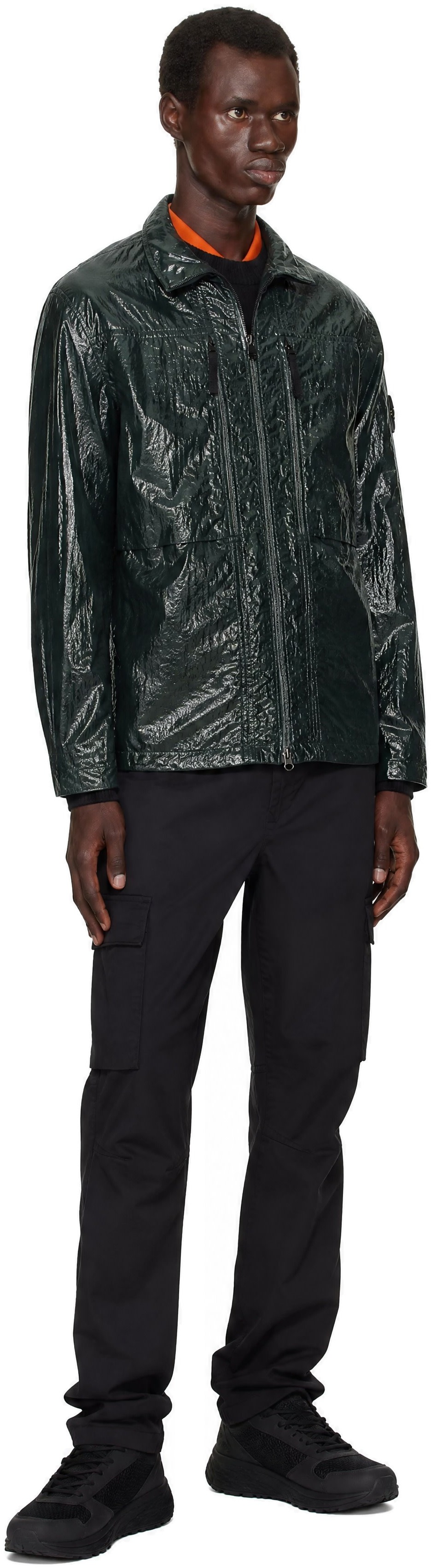 Stone Island: グリーン 1200031 Nylon Lucido ジャケット | SSENSE 日本