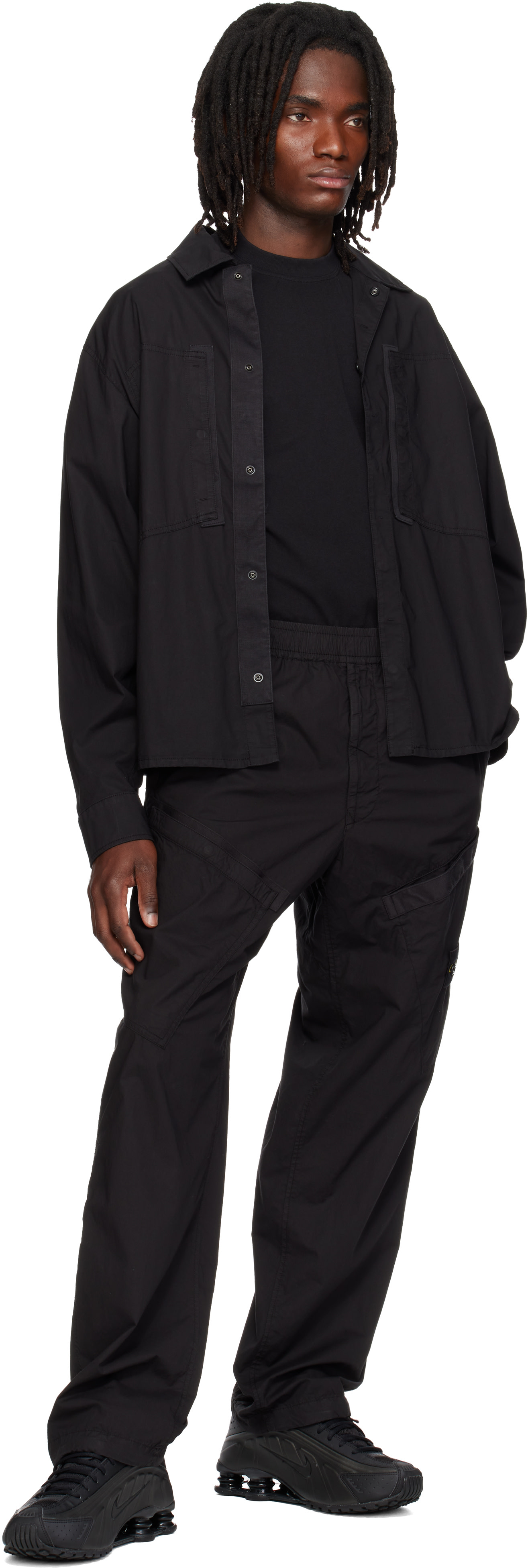 Stone Island: Black 1200005 Stretch Cotton Tela 'PARACADUTE' Shirt