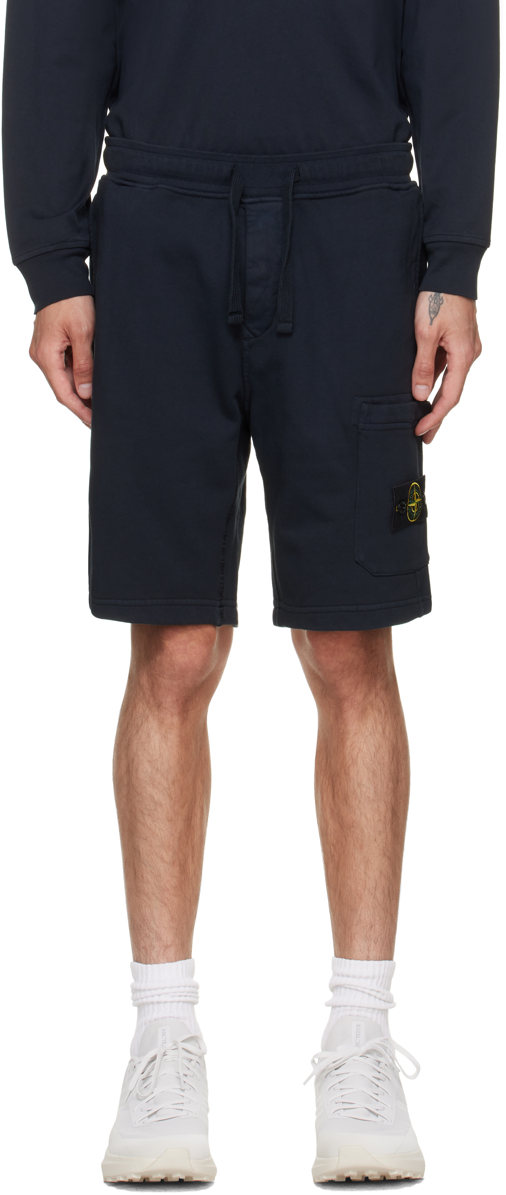 20ss STONE  スウェット　ショートパンツ　ネイビー Stone Island: ネイビー 6200011 Organic Cotton Fleece スウェット
