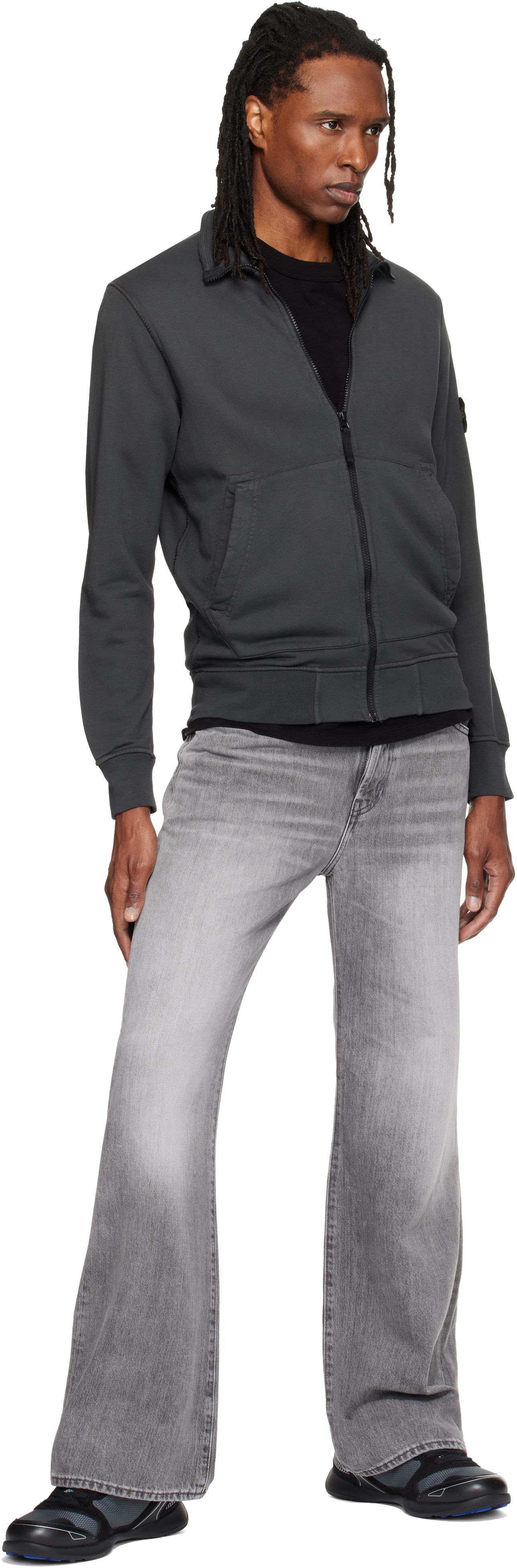 Stone Island: Gray 6100063 Organic Cotton Jacket | SSENSE Canada