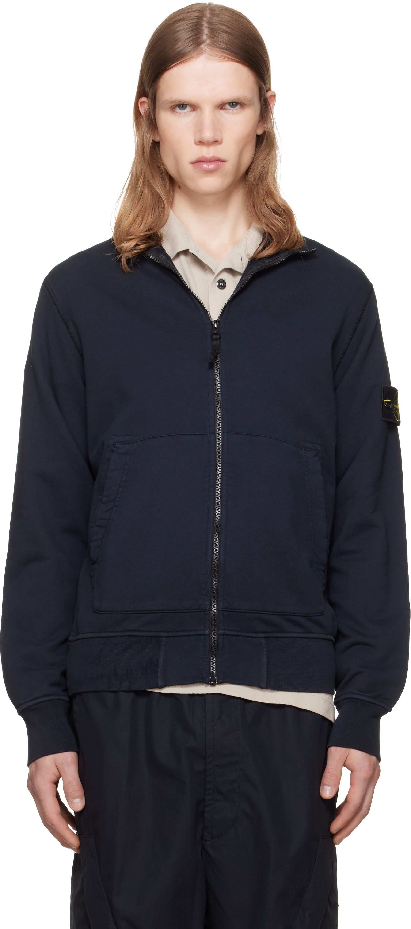Stone Island: ネイビー 6100060 Organic Cotton Fleece スウェット