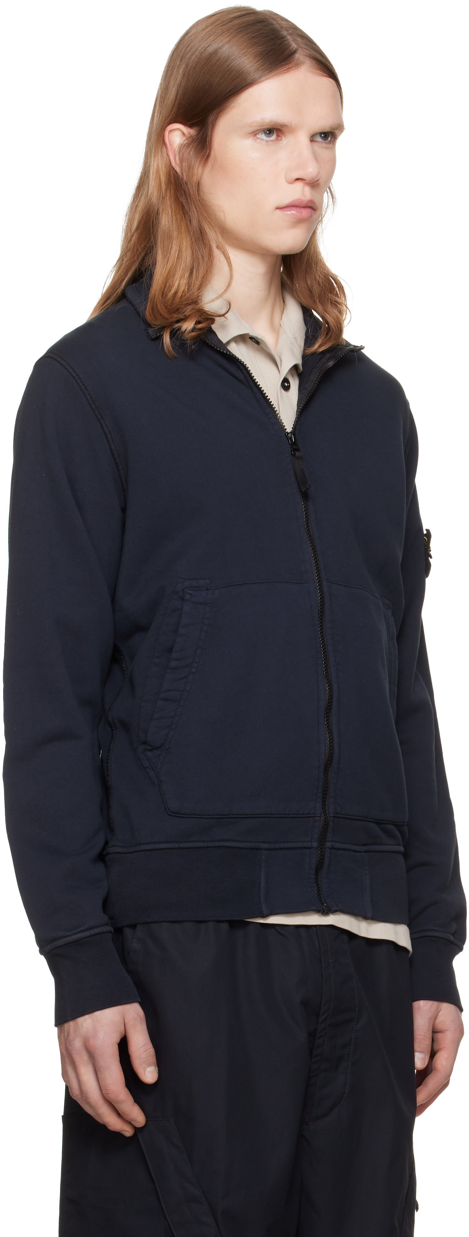 Stone Island: ネイビー 6100060 Organic Cotton Fleece スウェット