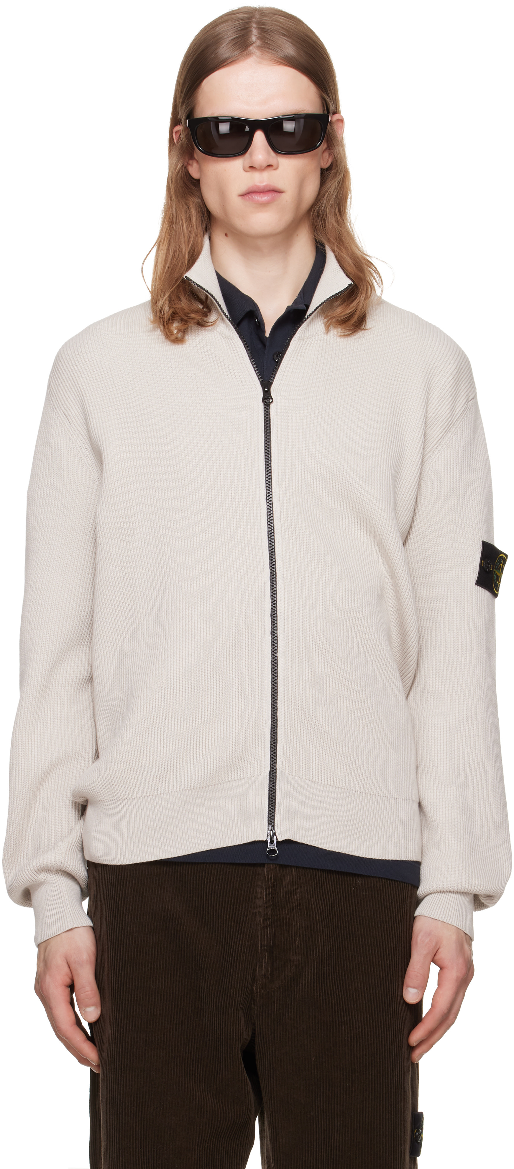 Stone Island: Beige 5100126 Ribbed Soft Organic Cotton Sweater