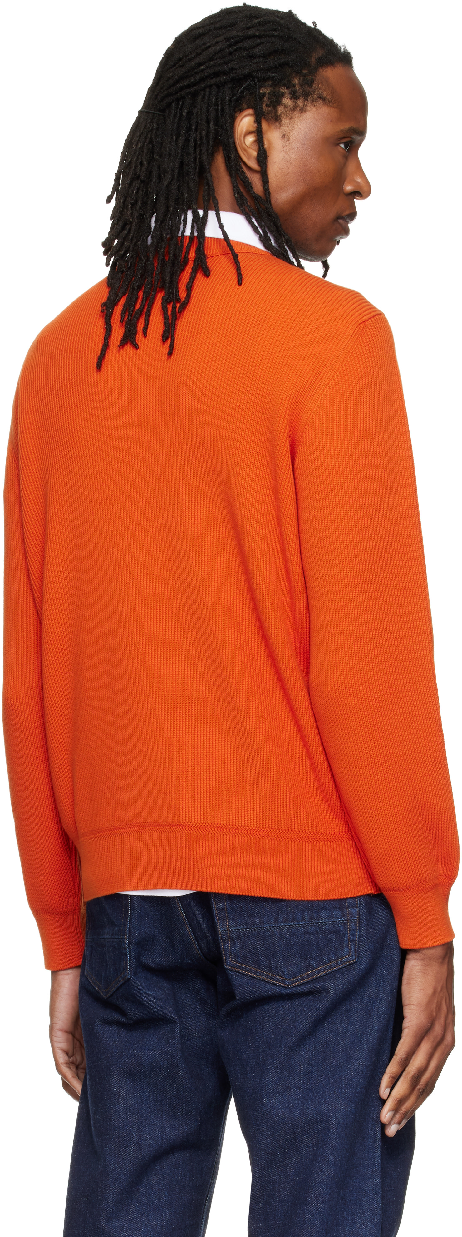 Stone Island: Orange 5100154 Ribbed Soft Organic Cotton Sweater