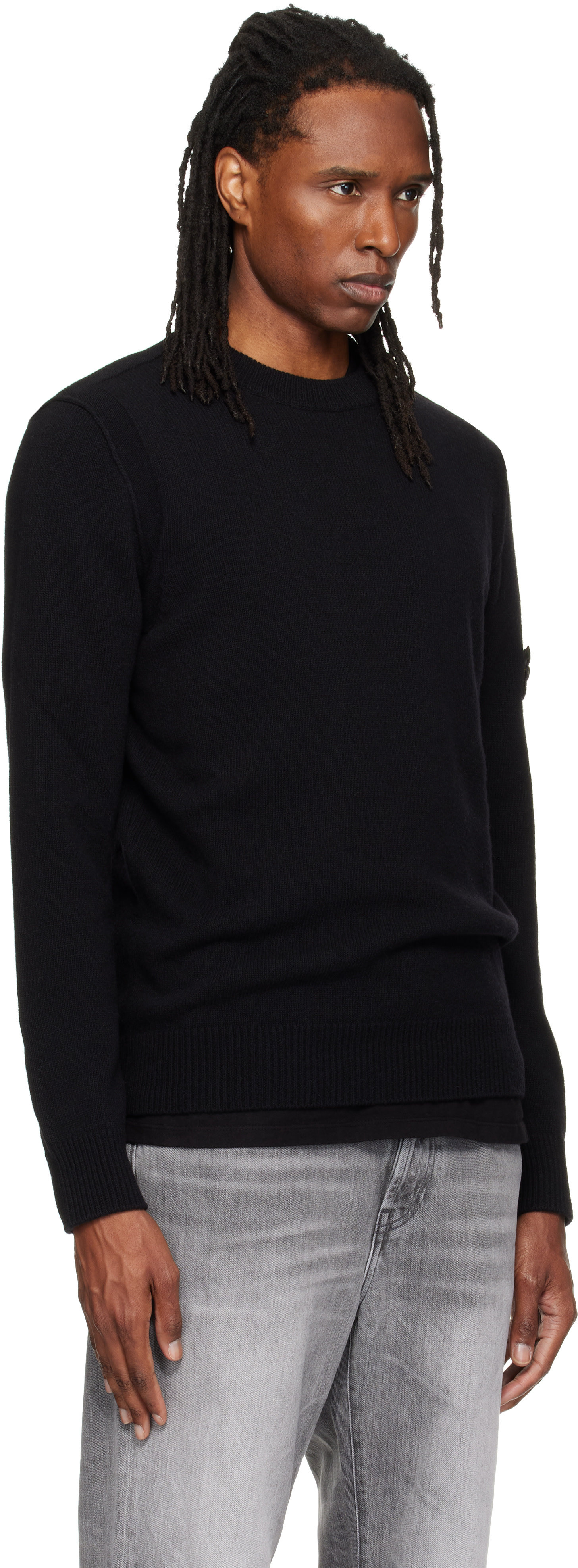 Stone Island: ブラック 5100072 Lambswool セーター | SSENSE 日本
