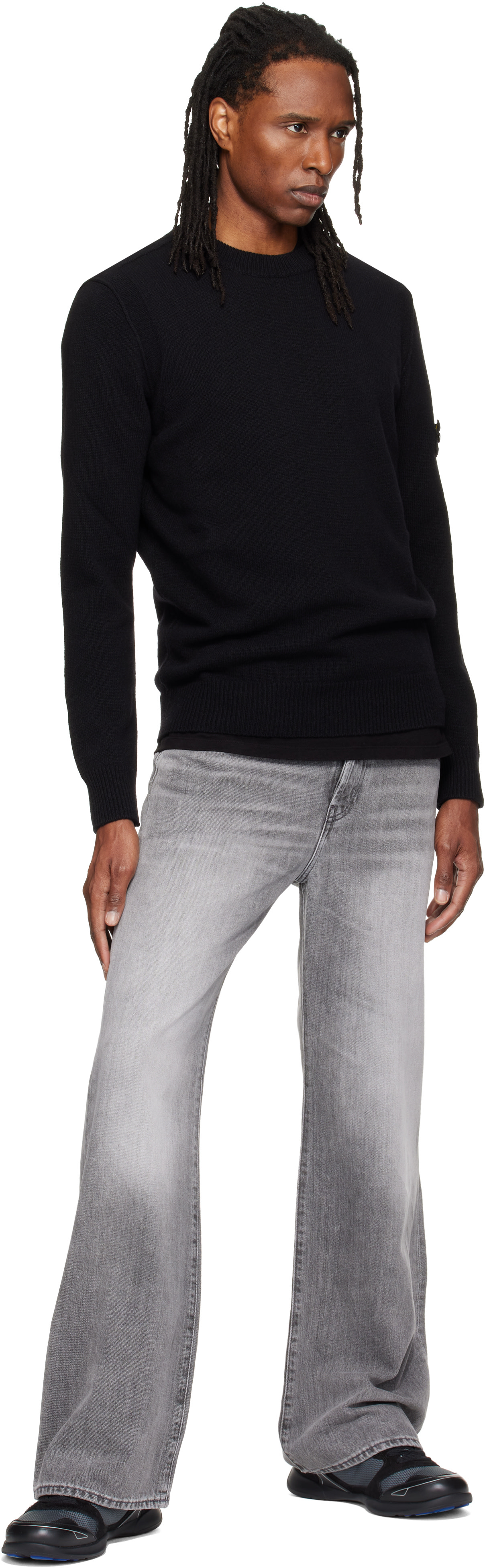 Stone Island: ブラック 5100072 Lambswool セーター | SSENSE 日本