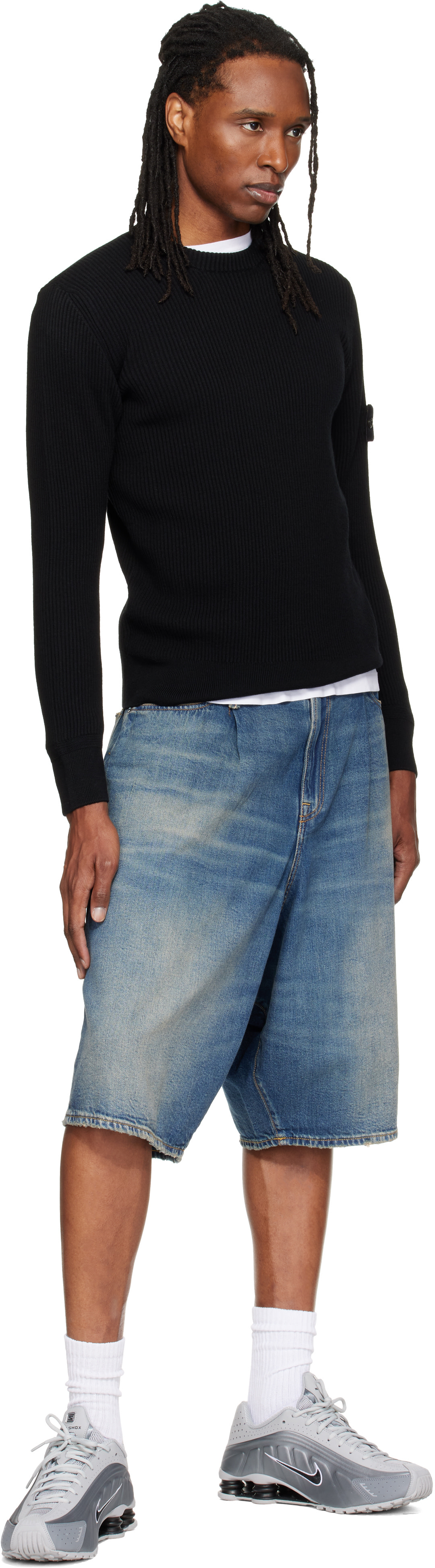 Stone Island: Black 5100053 Full Rib RWS Wool Sweater | SSENSE