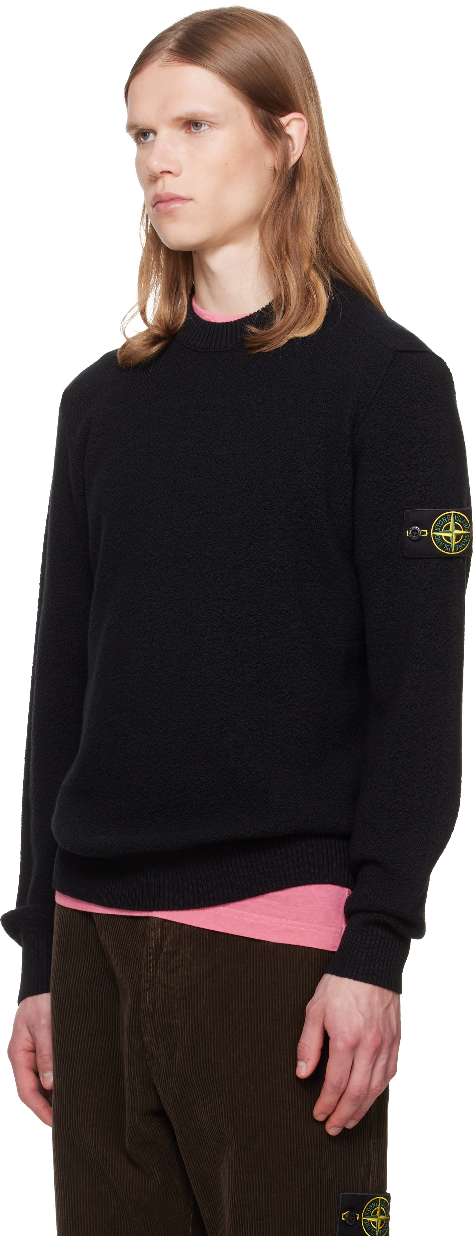 Stone  ブラックニット（ウール） Stone Island: ブラック 5100011 Pure RWS Wool セーター | SSENSE 日本
