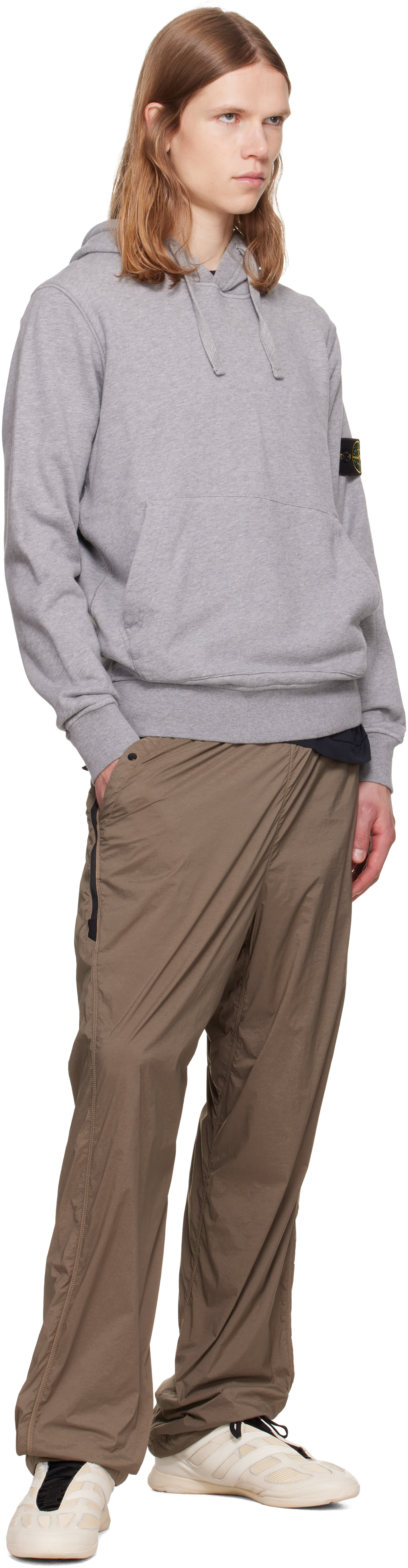 Stone Island: Gray 6100062 Organic Cotton Fleece Hoodie | SSENSE