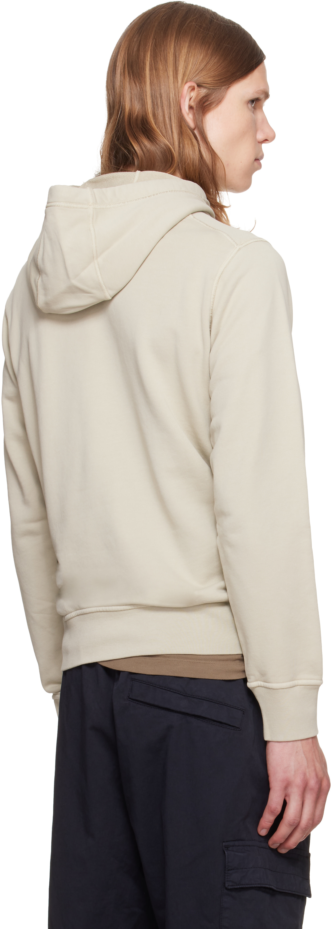 Stone Island: Beige 6100062 Organic Cotton Fleece Hoodie | SSENSE