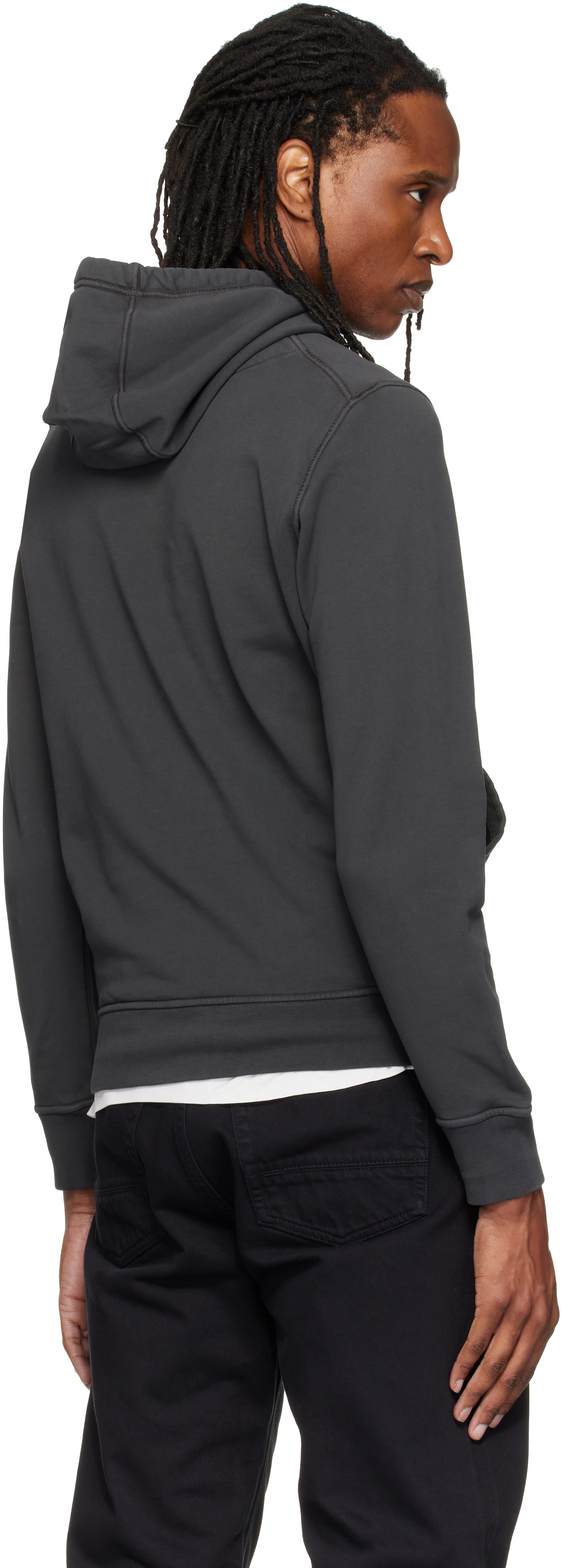 Stone Island: Gray 6100062 Organic Cotton Hoodie | SSENSE Canada