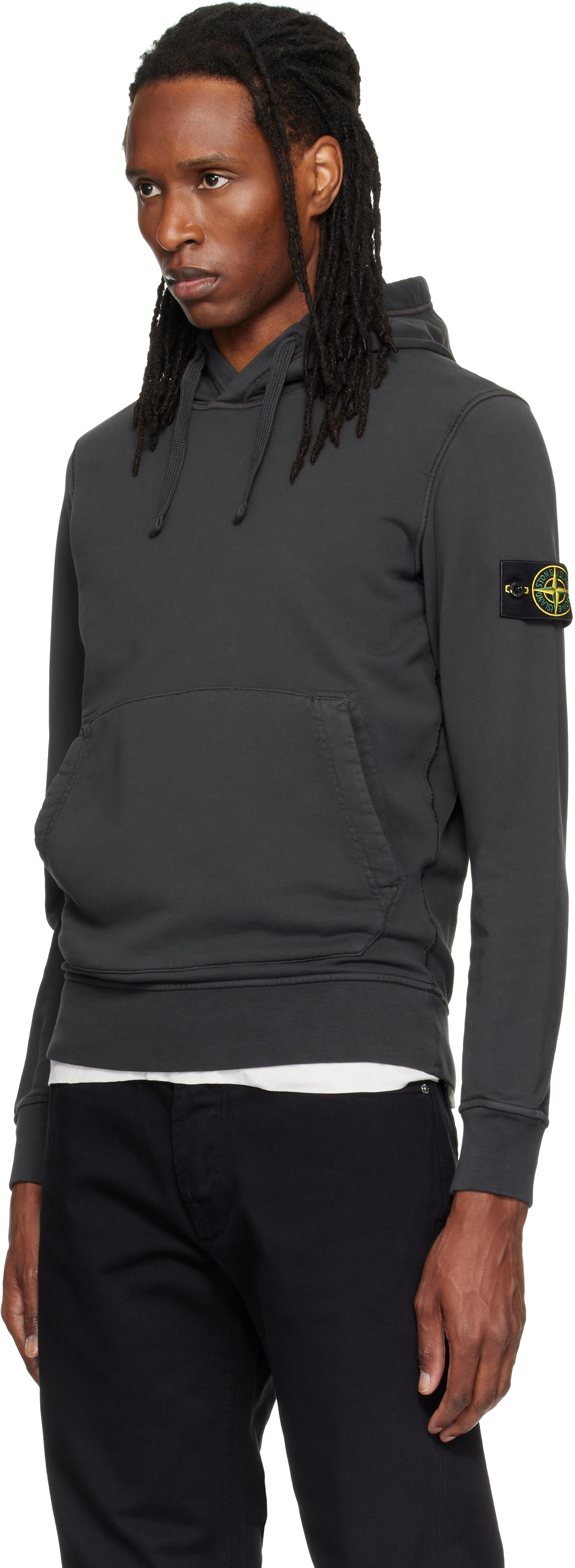 Stone Island: Gray 6100062 Organic Cotton Hoodie | SSENSE