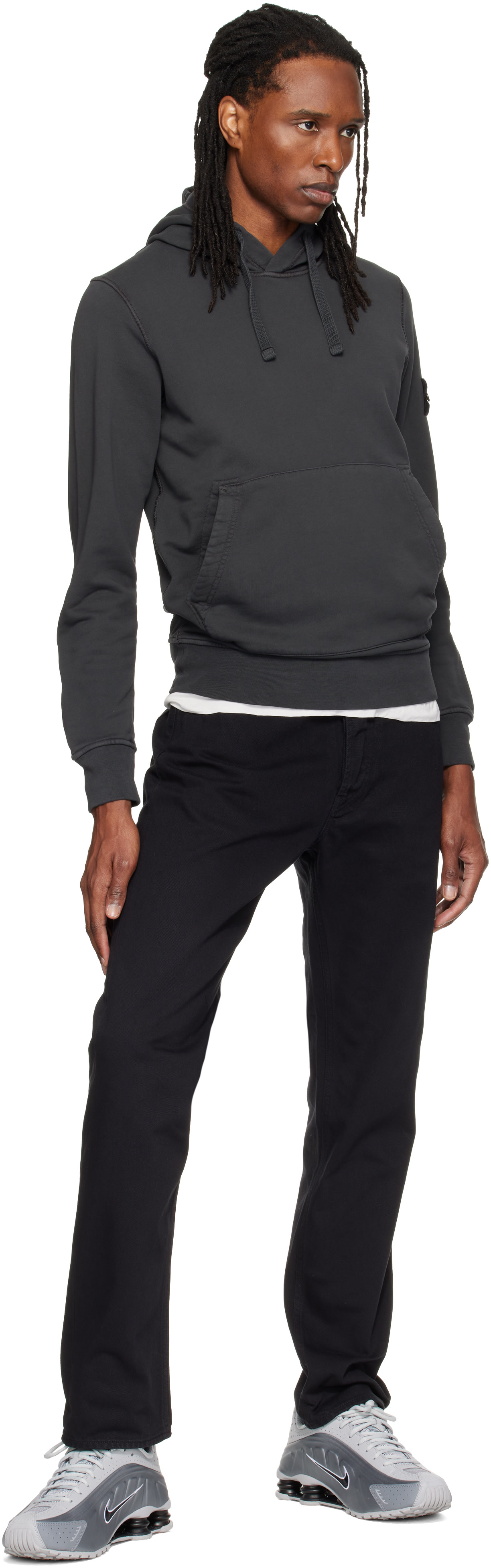Stone Island: Gray 6100062 Organic Cotton Hoodie | SSENSE Canada