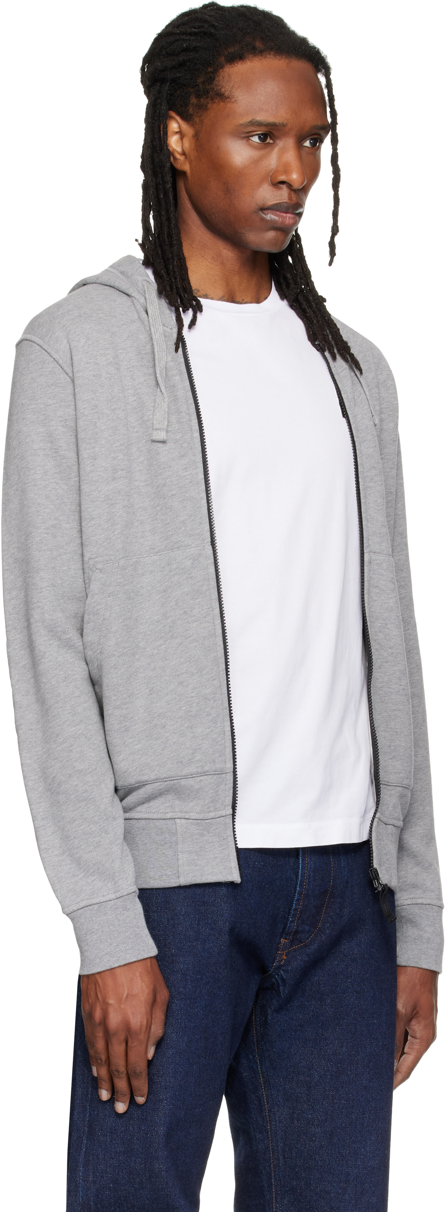 Stone Island - Pull à capuche 6100061 gris en coton bio