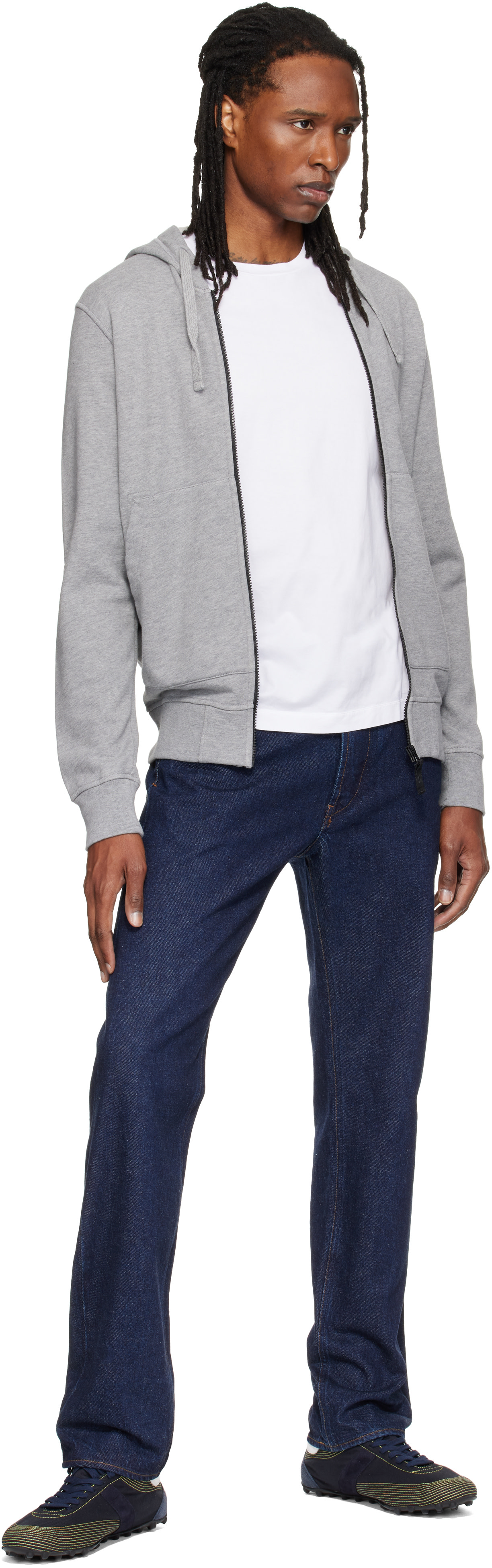 Stone Island - Pull à capuche 6100061 gris en coton bio