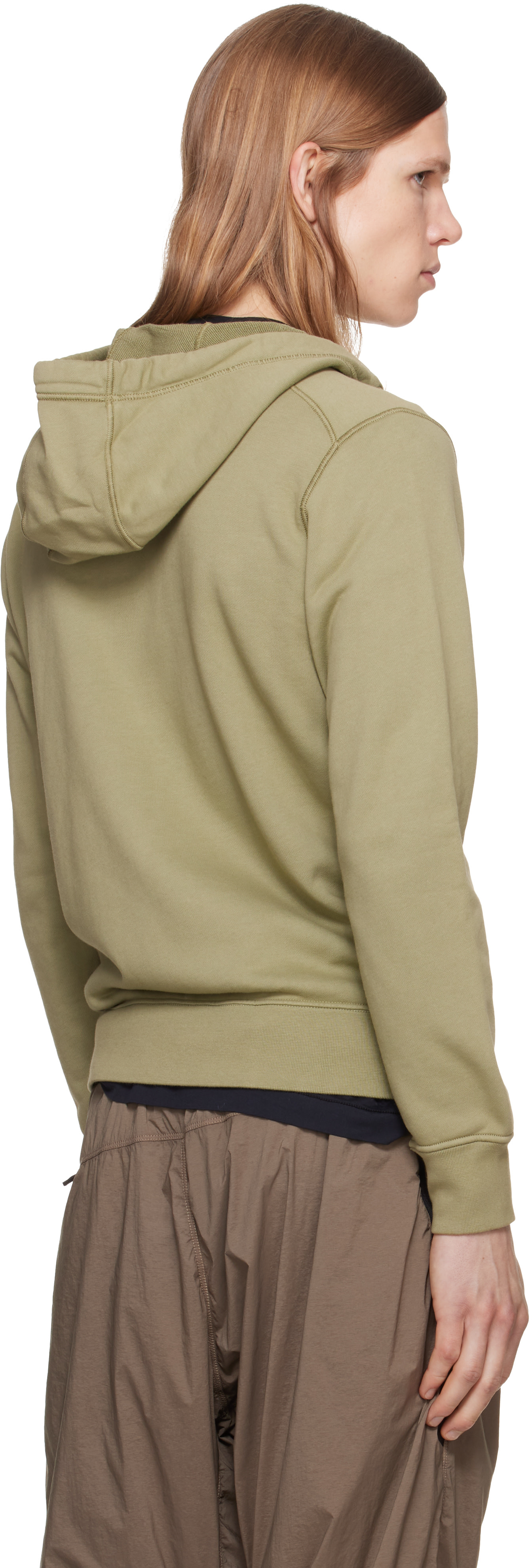 Stone Island - Pull à capuche 6100061 vert en coton bio