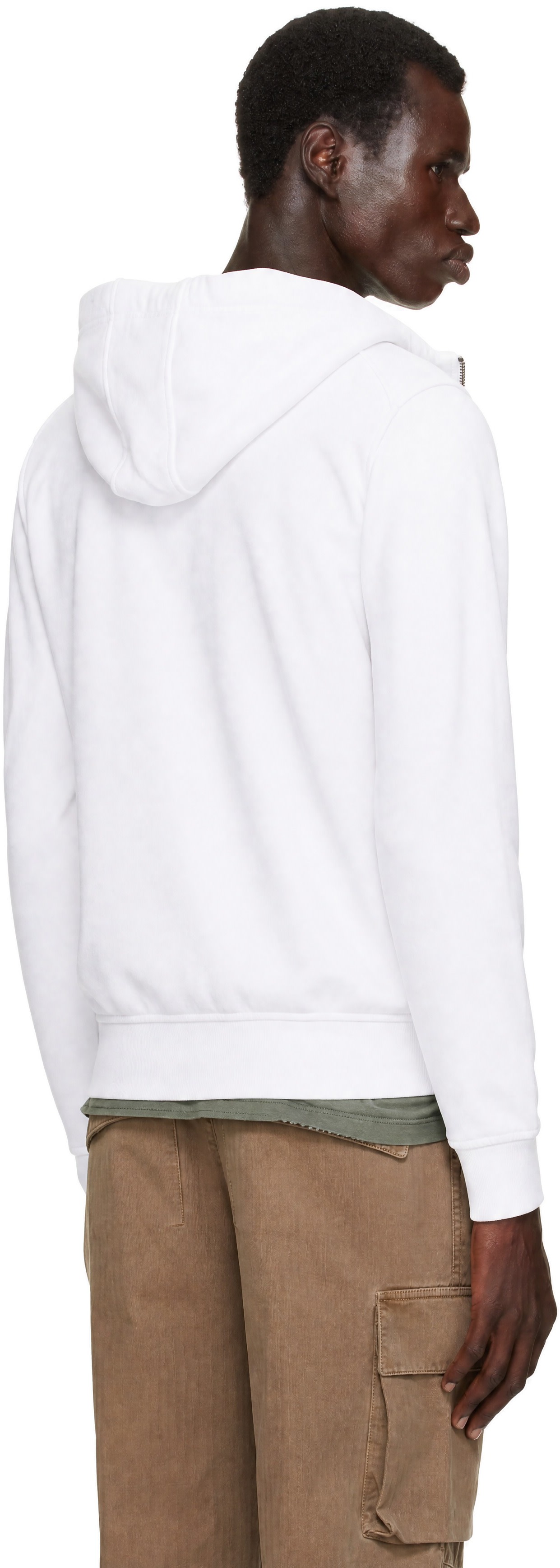 Stone Island - Pull à capuche 6100061 blanc en coton bio