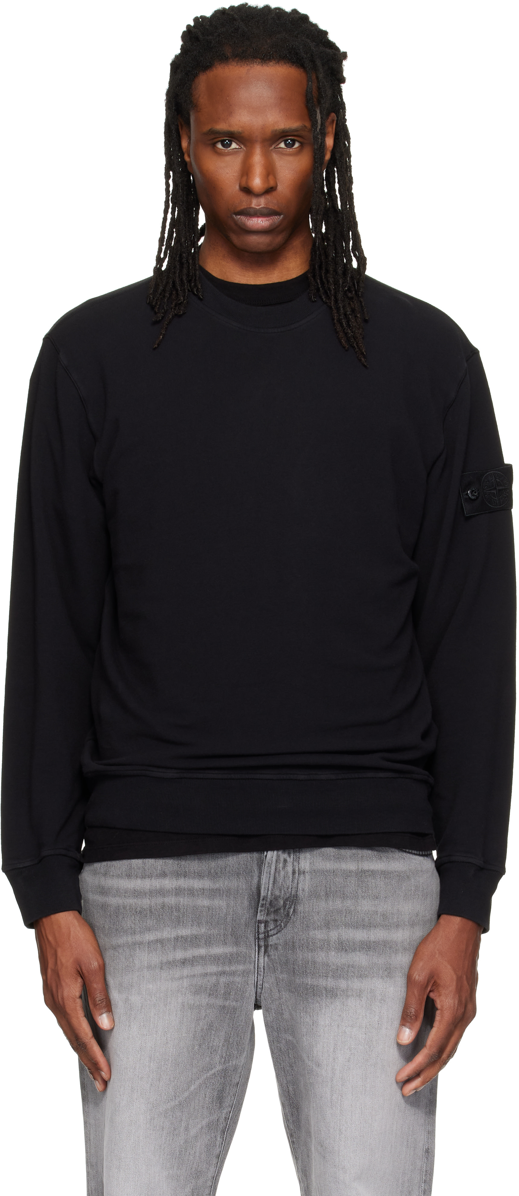 Stone Island: Black 6100069 Stretch Cotton Ghost Sweatshirt