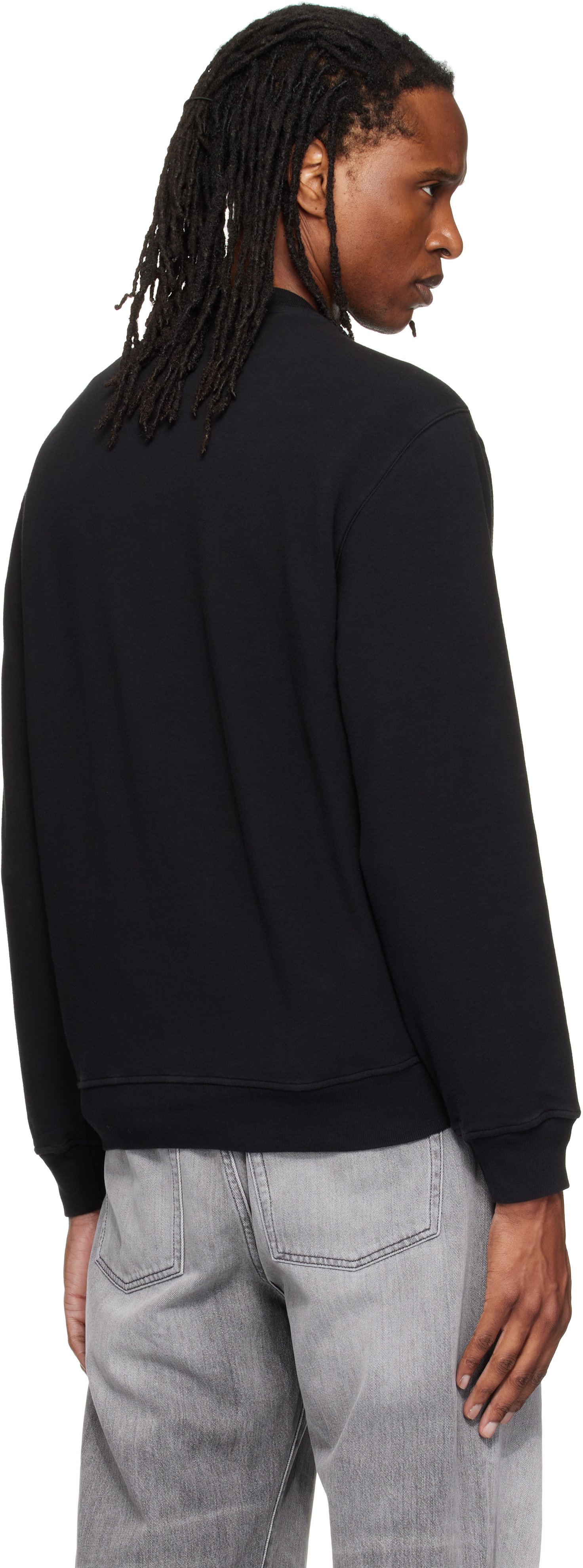 Stone Island: ブラック 6100069 Stretch Cotton Ghost スウェット